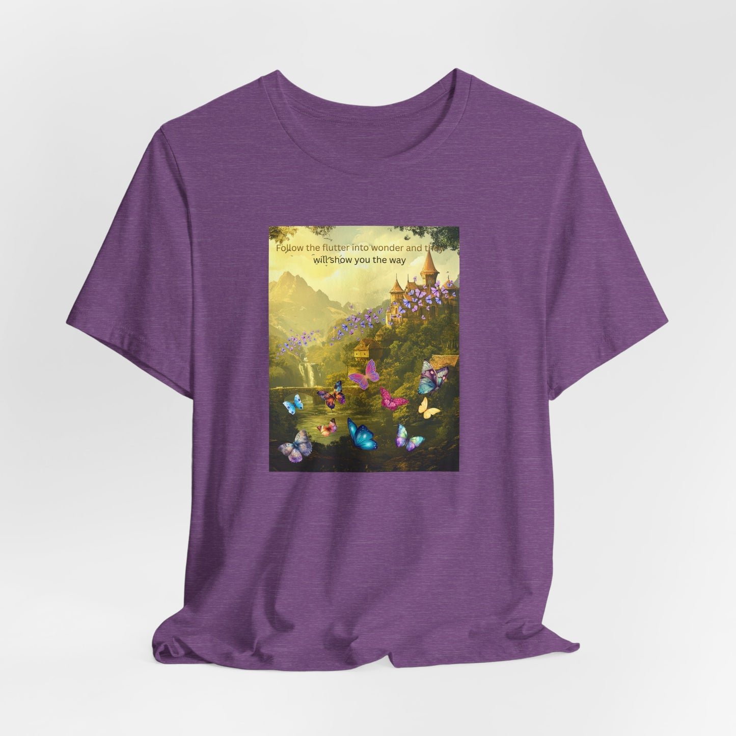 Inspirational Butterfly Tee — "Follow the Path You Were Meant to Walk" Scenic Graphic Shirt
