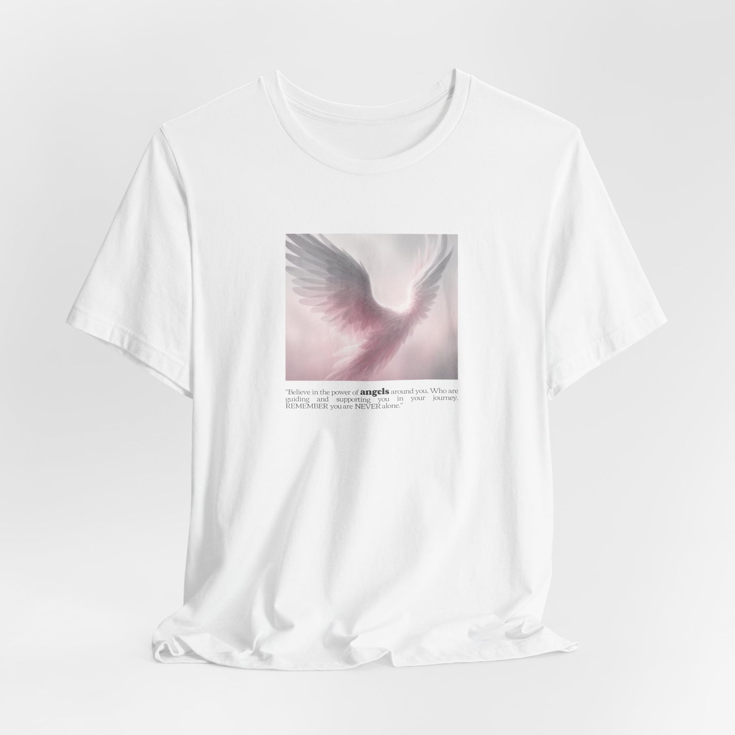 Angel Wings Tee – Soft Pink Guardian Angel Graphic T-Shirt