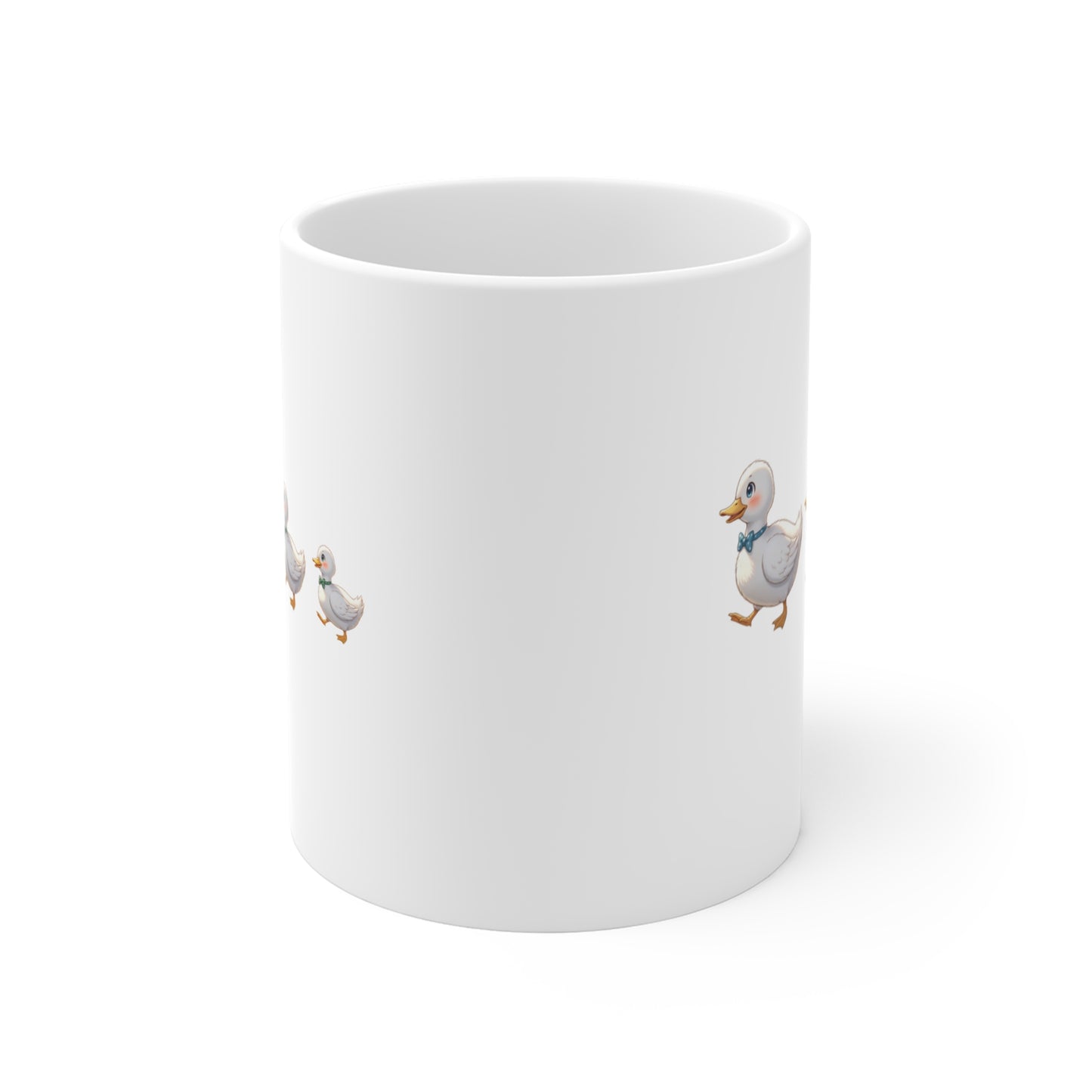 Duck Family 11oz Ceramic Mug — Cute Mom and Ducklings Coffee Cup
