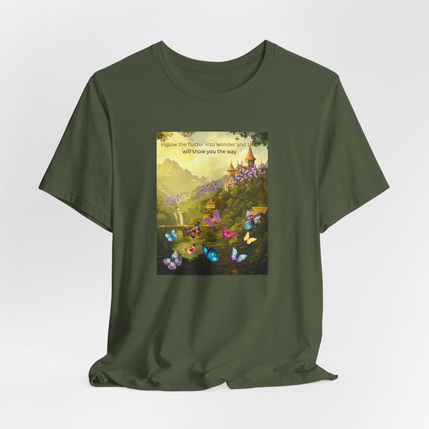 Inspirational Butterfly Tee — "Follow the Path You Were Meant to Walk" Scenic Graphic Shirt