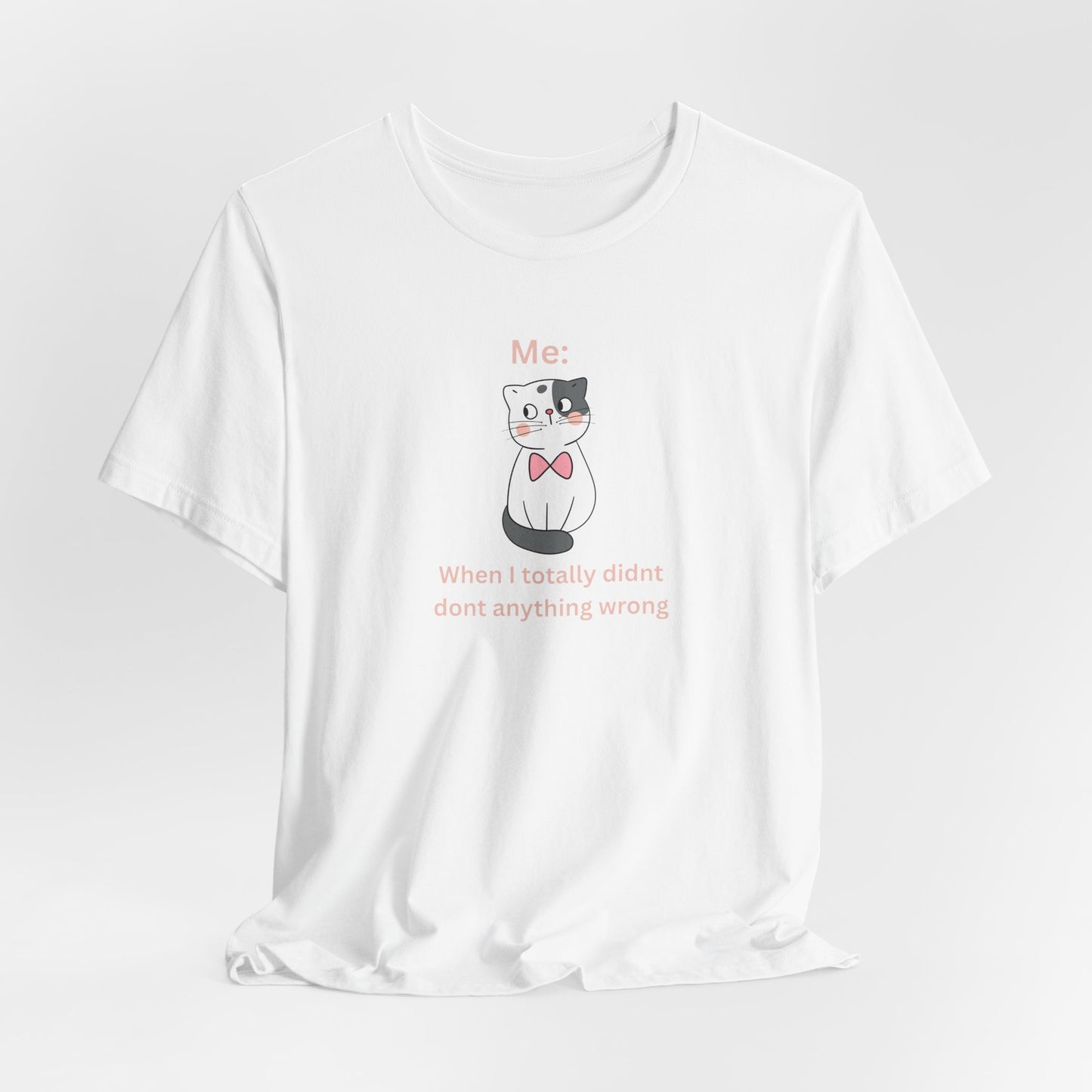 Kawaii Cat Tee — "When I Didn’t Do Anything Wrong" Cute Graphic T-Shirt