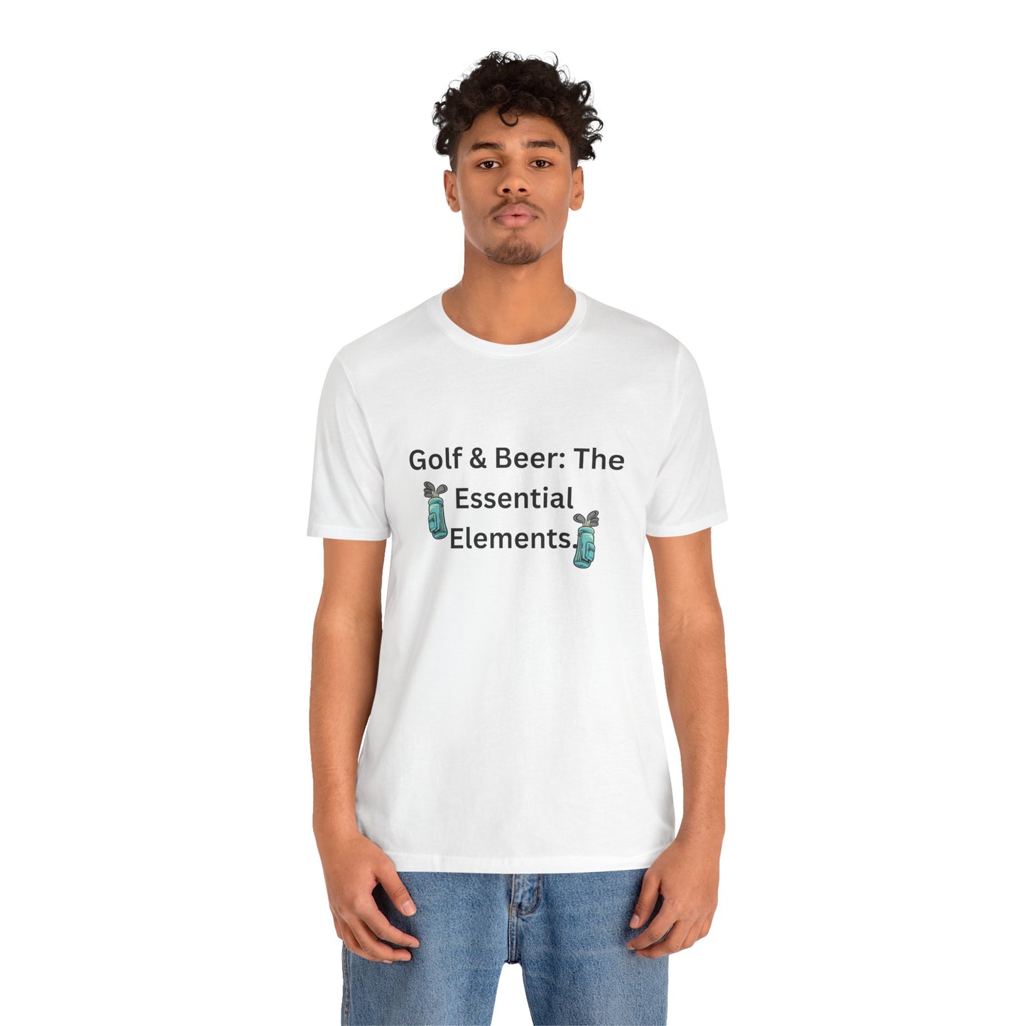 Golf & Beer T-Shirt — "Golf & Beer: The Essential Elements" Casual Graphic Tee for Golfers