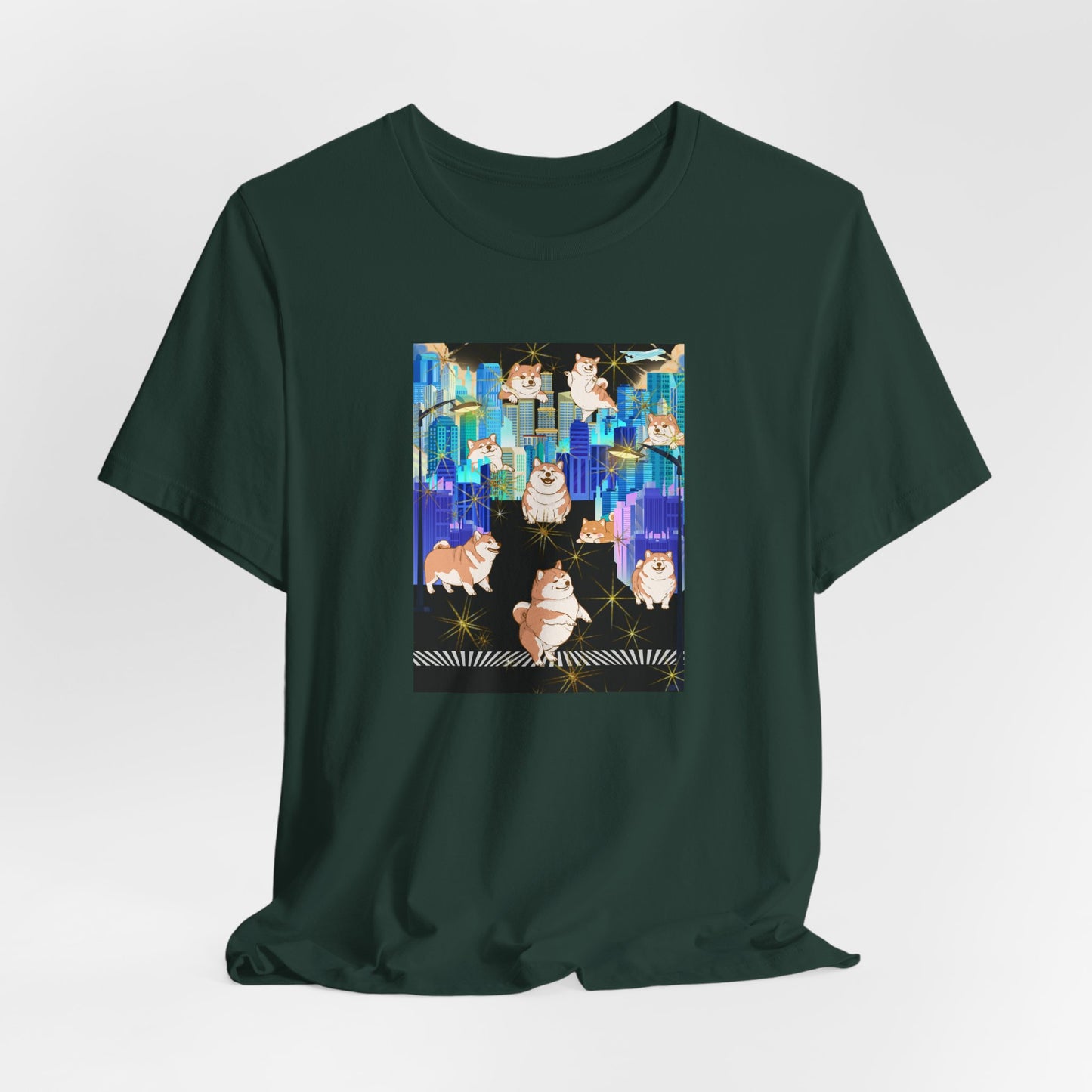 Shiba Inu Cityscape T‑Shirt — One‑of‑a‑Kind Cute Shiba Tee