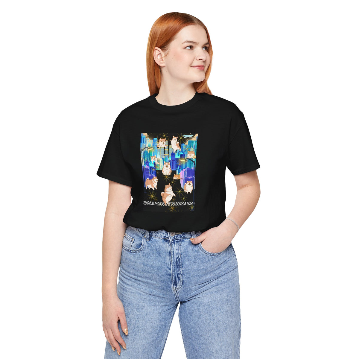 Shiba Inu Cityscape T‑Shirt — One‑of‑a‑Kind Cute Shiba Tee