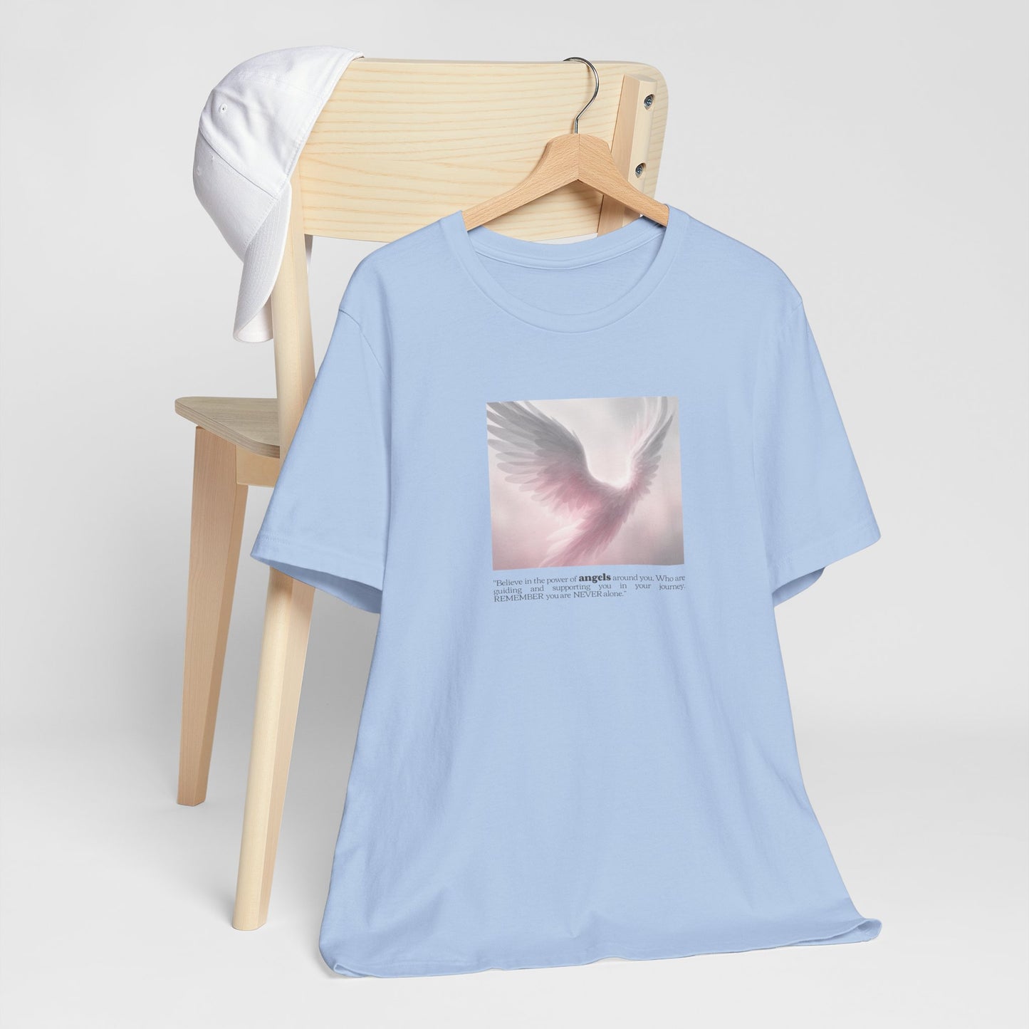 Angel Wings Tee – Soft Pink Guardian Angel Graphic T-Shirt
