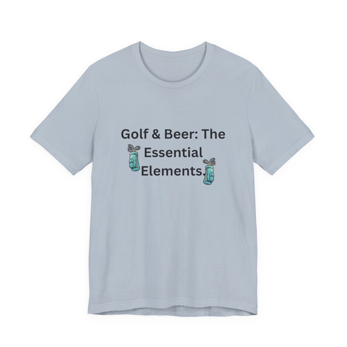 Golf & Beer T-Shirt — "Golf & Beer: The Essential Elements" Casual Graphic Tee for Golfers
