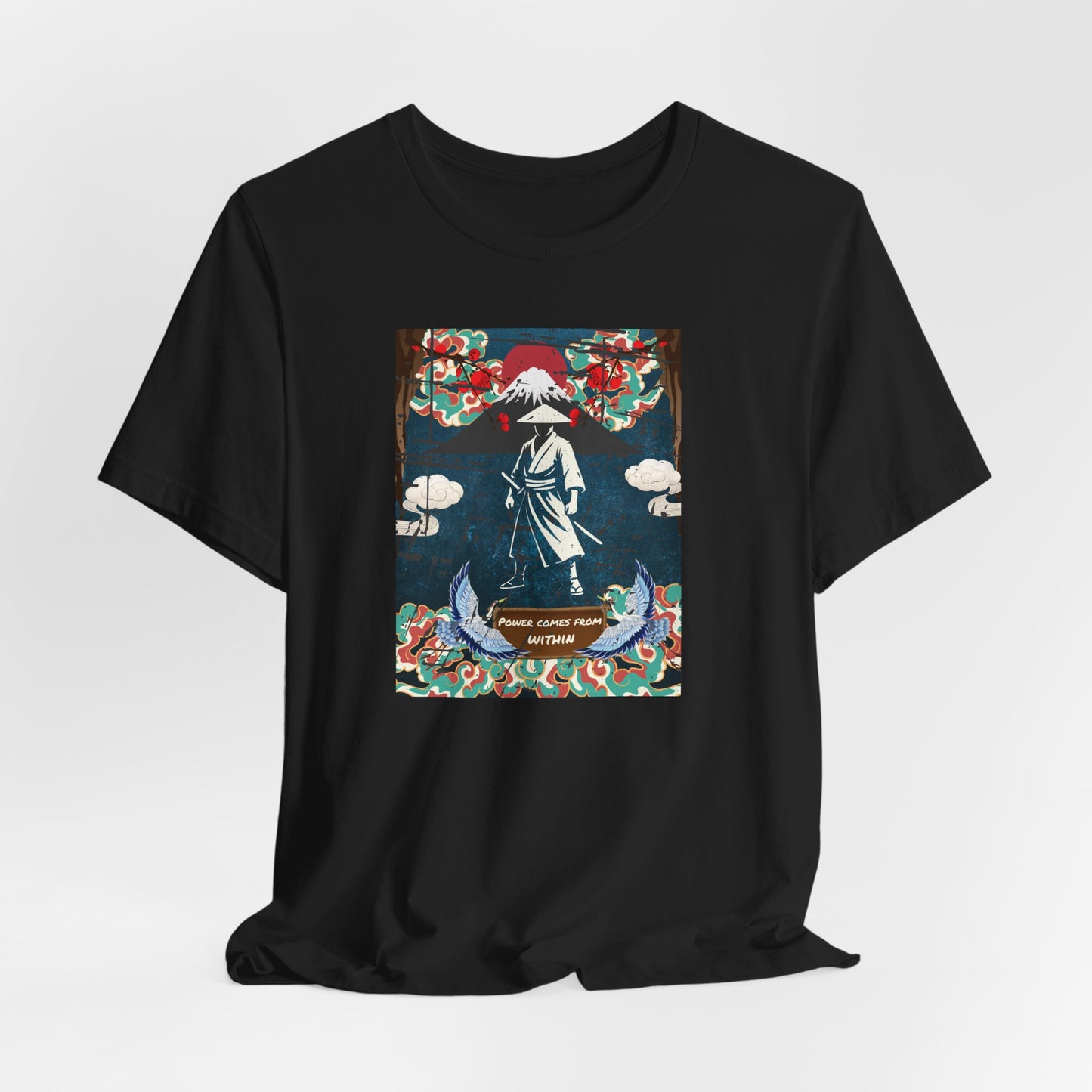 Samurai Sunset Graphic Tee — Vintage Japanese Warrior Illustration T-Shirt