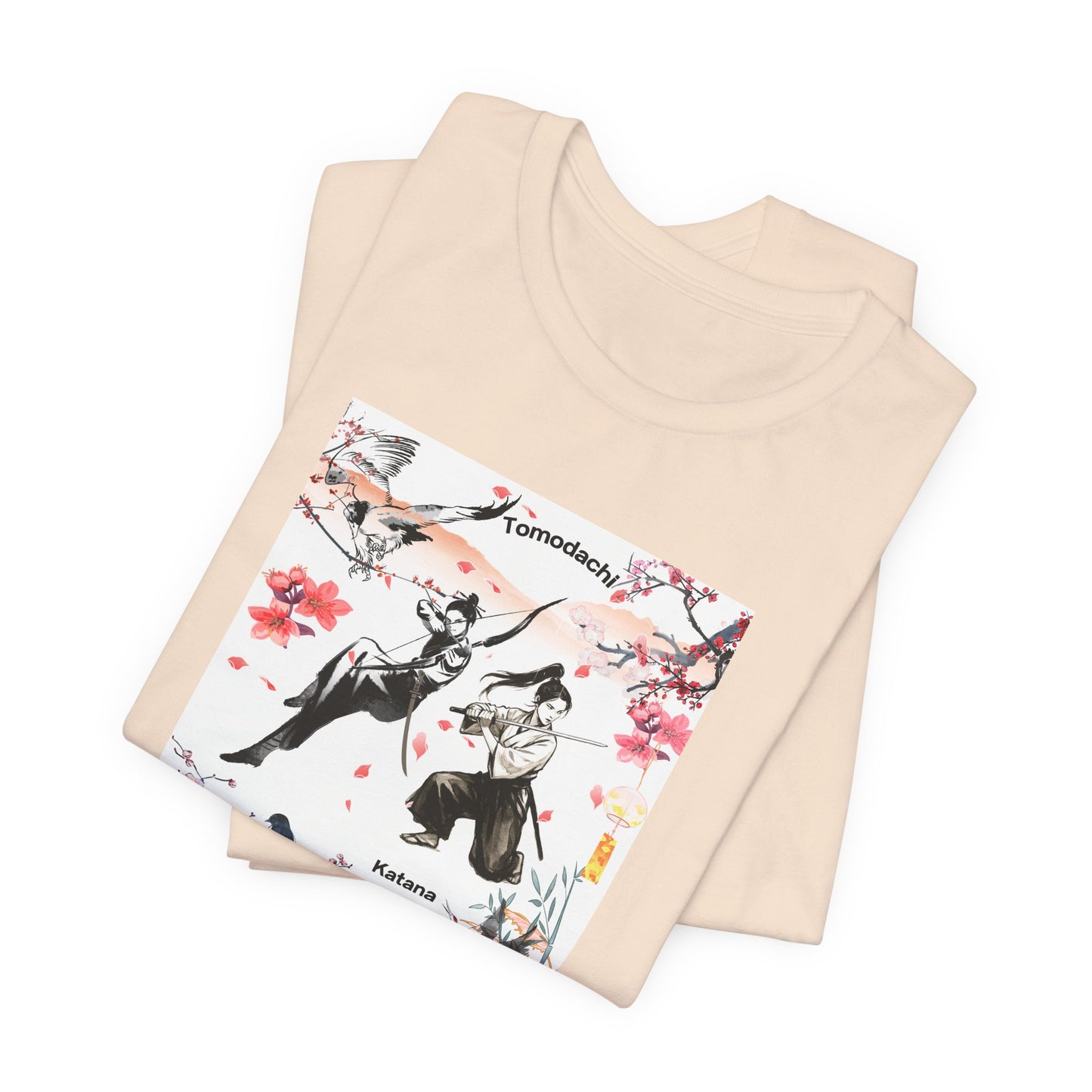 Samurai Cherry Blossom Tee — Katana Warriors Floral Graphic Shirt