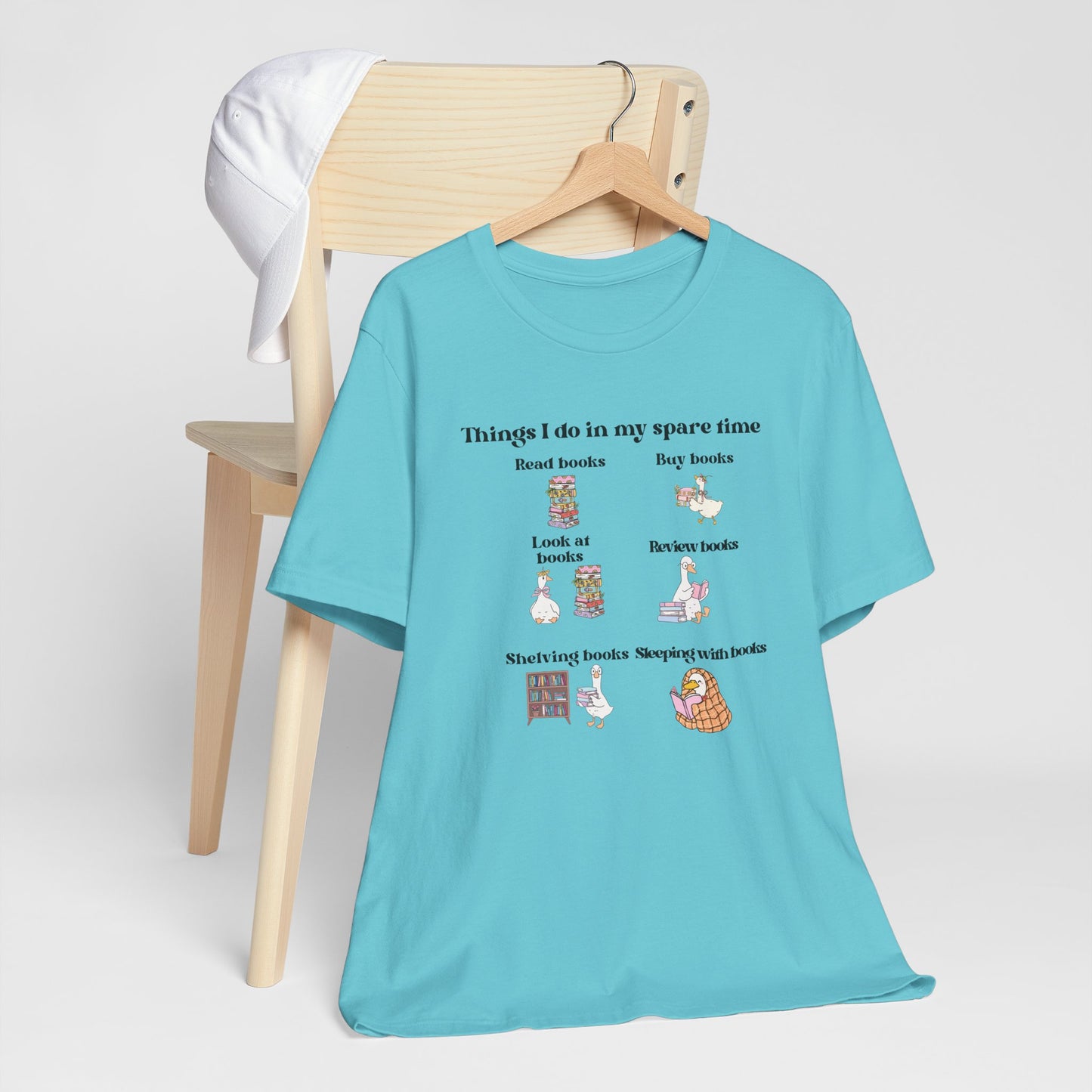Book Lover T‑Shirt — "Things I Do in My Spare Time" Illustrated Reading Checklist
