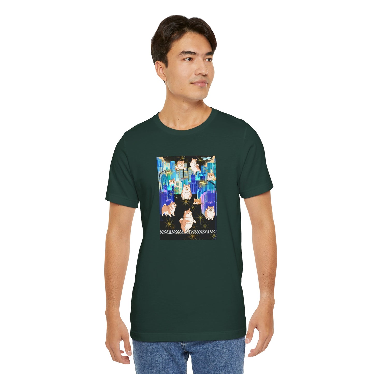 Shiba Inu Cityscape T‑Shirt — One‑of‑a‑Kind Cute Shiba Tee