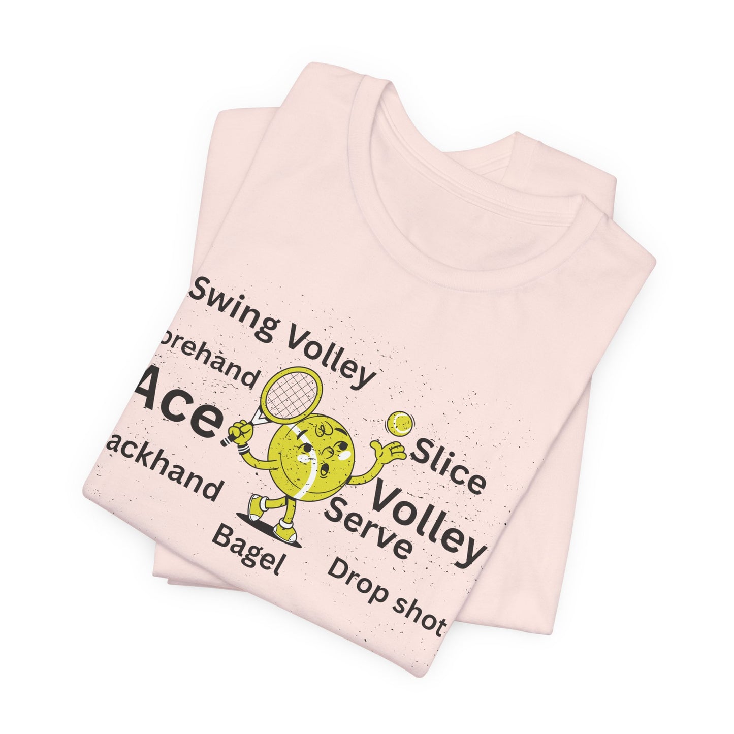 Tennis Ace Graphic Tee — Cute Tennis Ball Illustration with Terms (Ace, Volley, Serve)