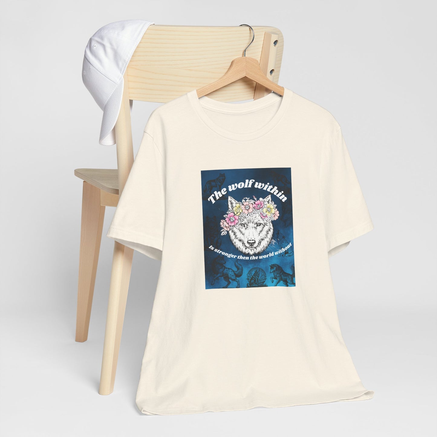 Wolf Within T‑Shirt — 'The wolf within' Floral Wolf Graphic Tee