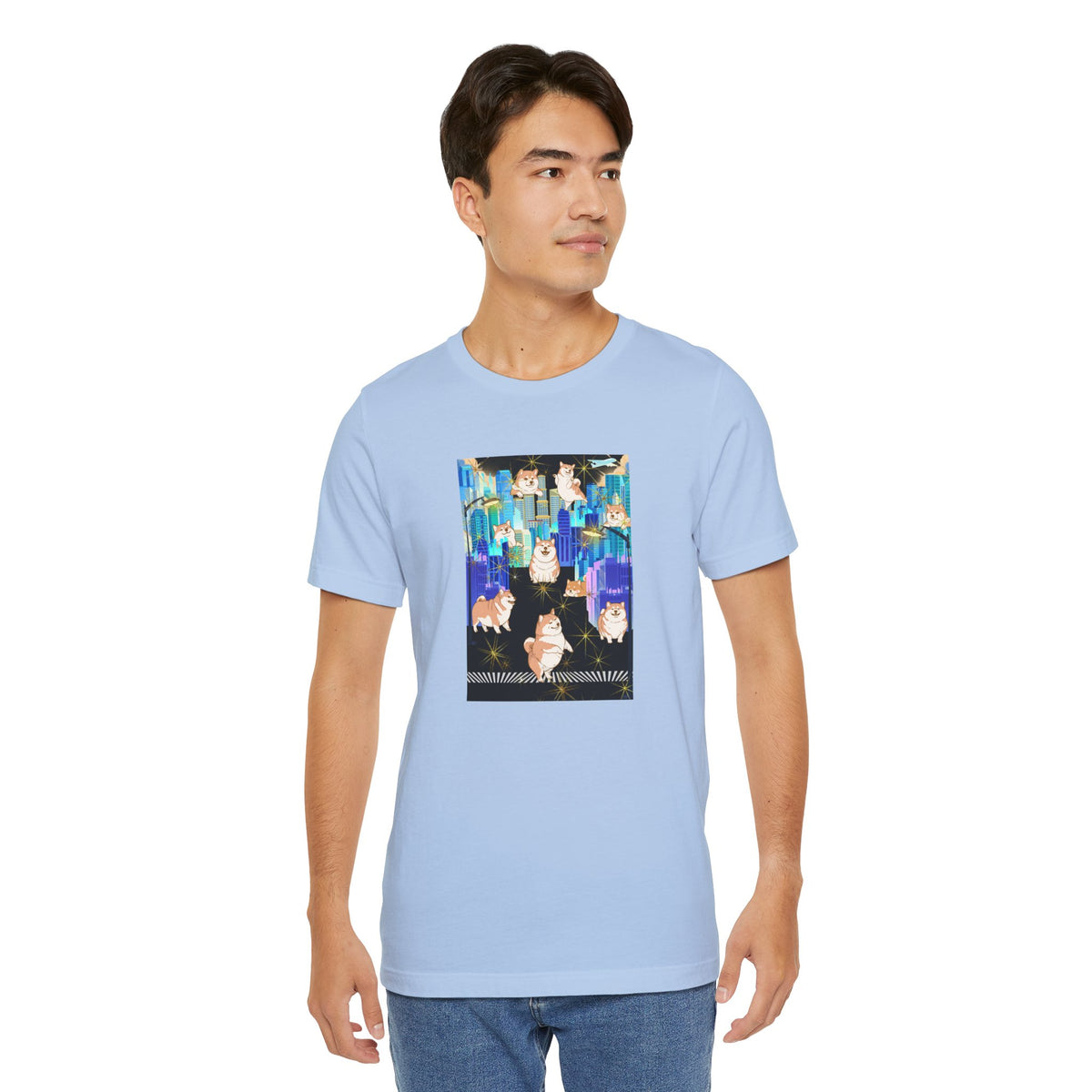 Shiba Inu Cityscape T‑Shirt — One‑of‑a‑Kind Cute Shiba Tee