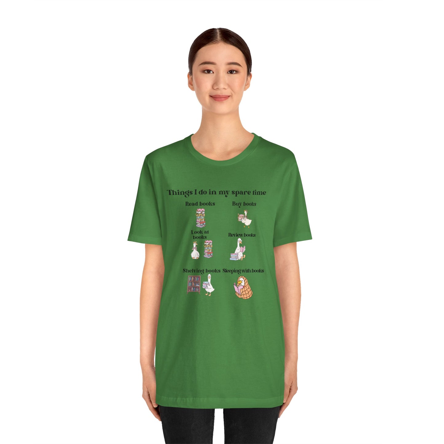 Book Lover T‑Shirt — "Things I Do in My Spare Time" Illustrated Reading Checklist