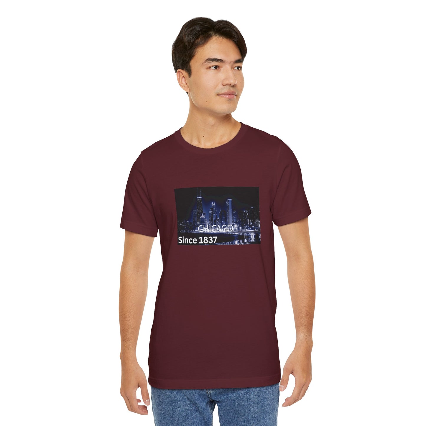 Chicago Skyline T-Shirt — "CHICAGO Since 1837" Nightscape Tee