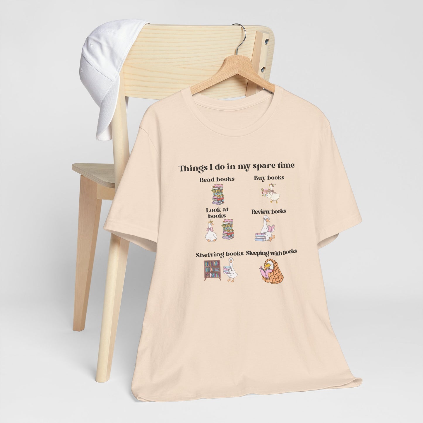 Book Lover T‑Shirt — "Things I Do in My Spare Time" Illustrated Reading Checklist