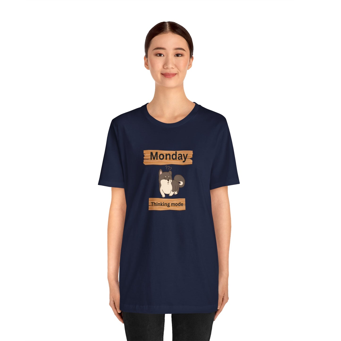 Monday Thinking Mode T-Shirt — Cute Shiba Inu Graphic Tee