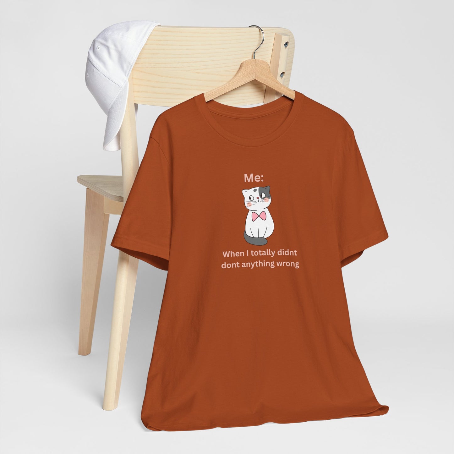 Kawaii Cat Tee — "When I Didn’t Do Anything Wrong" Cute Graphic T-Shirt