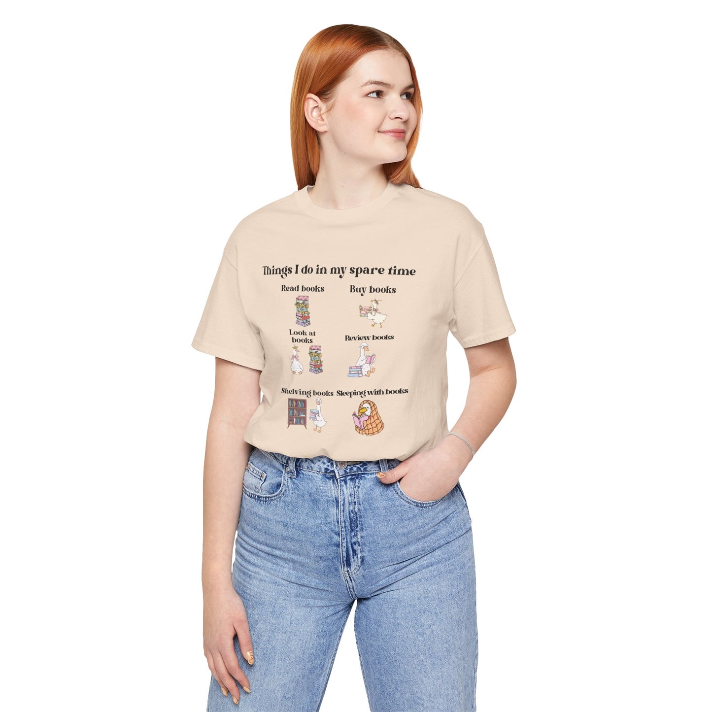 Book Lover T‑Shirt — "Things I Do in My Spare Time" Illustrated Reading Checklist