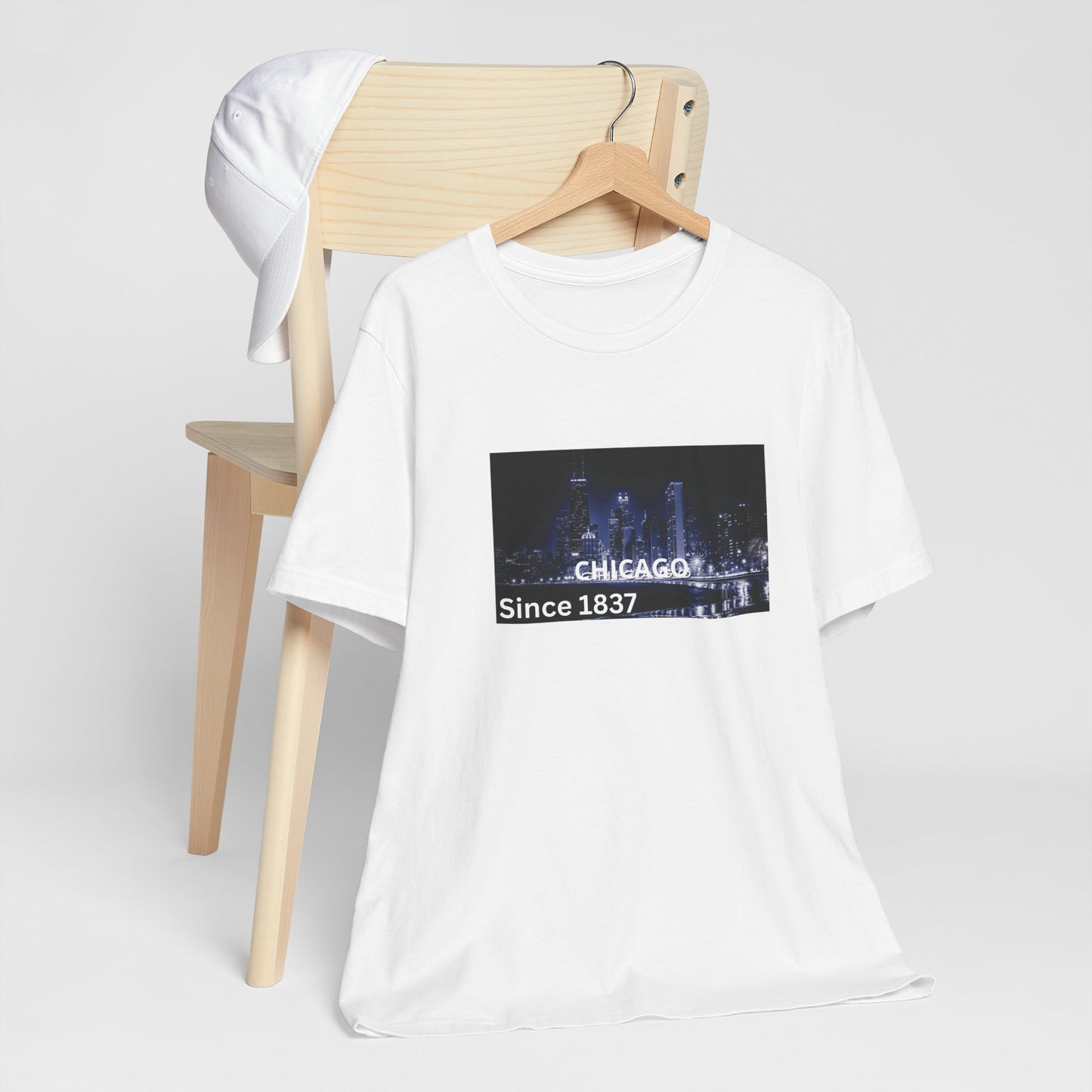 Chicago Skyline T-Shirt — "CHICAGO Since 1837" Nightscape Tee
