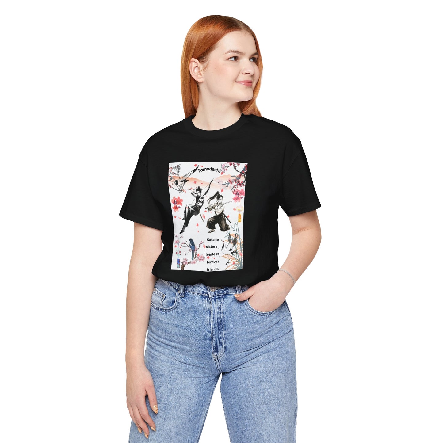 Samurai Cherry Blossom Tee — Katana Warriors Floral Graphic Shirt