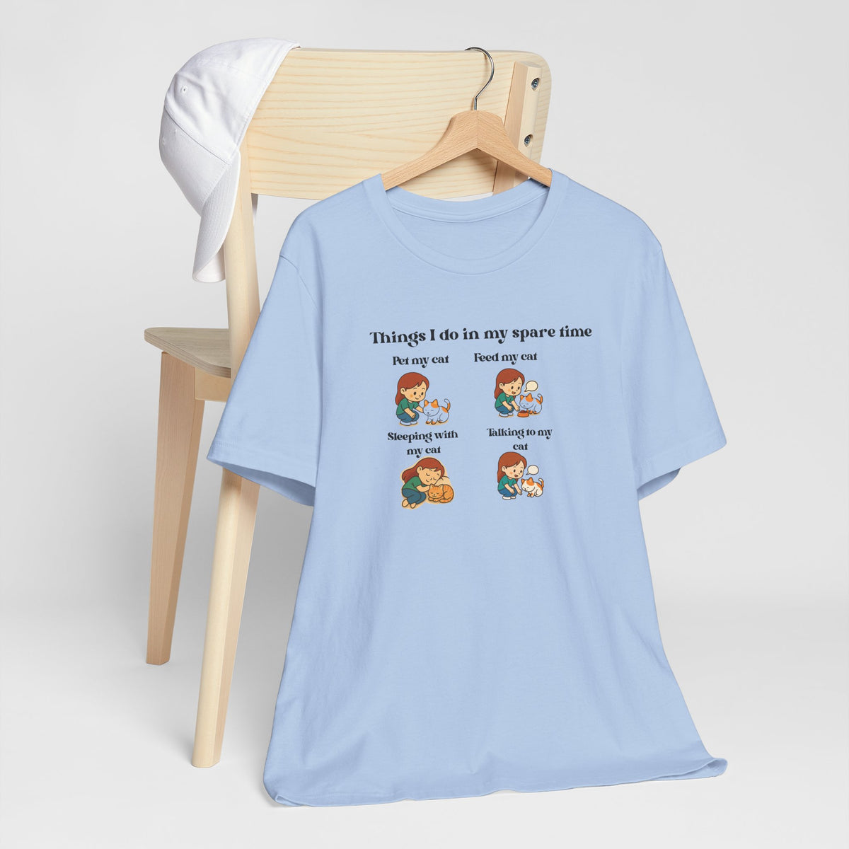 Cat Lover T-Shirt - "Things I Do In My Spare Time" Cute Cat Activities Tee