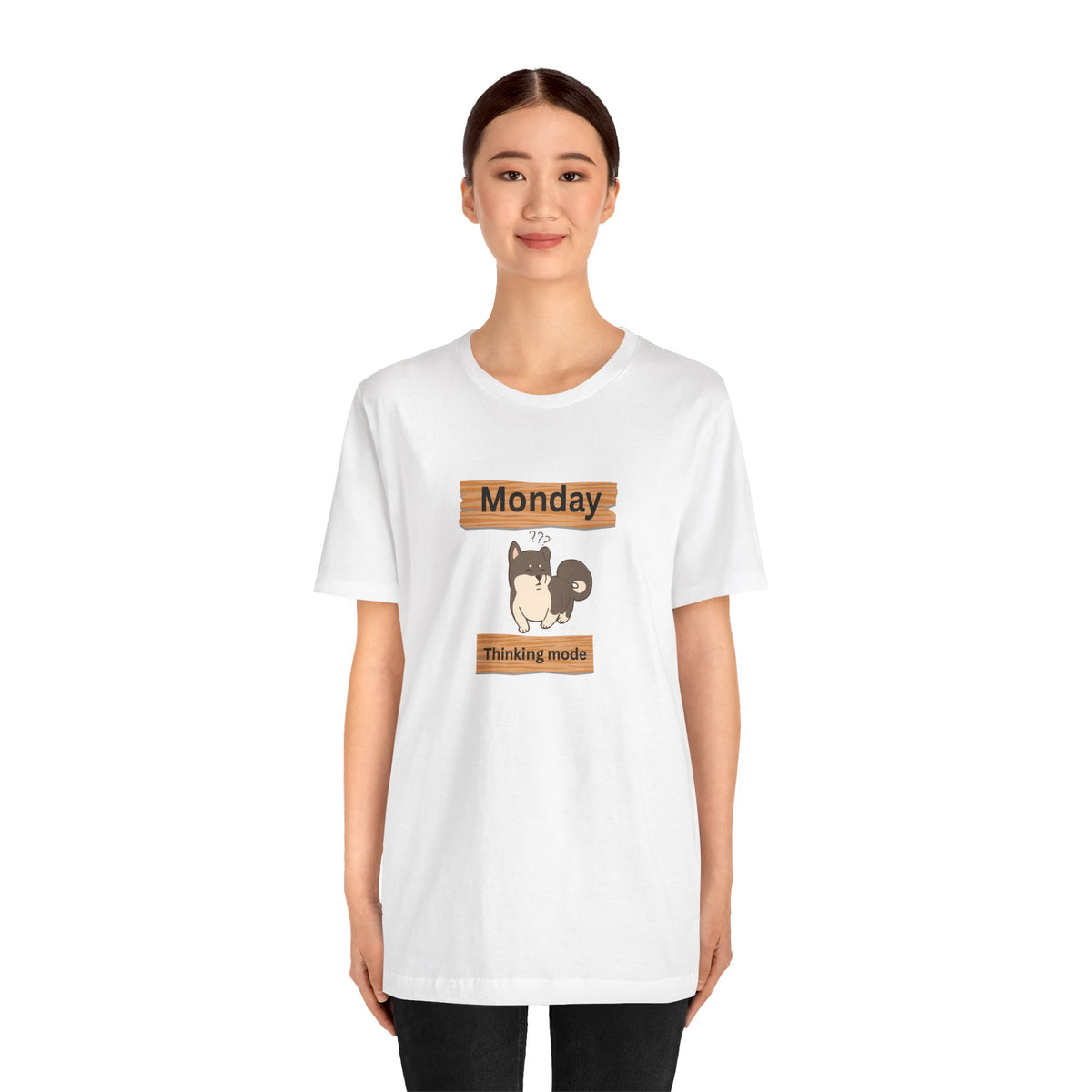 Monday Thinking Mode T-Shirt — Cute Shiba Inu Graphic Tee