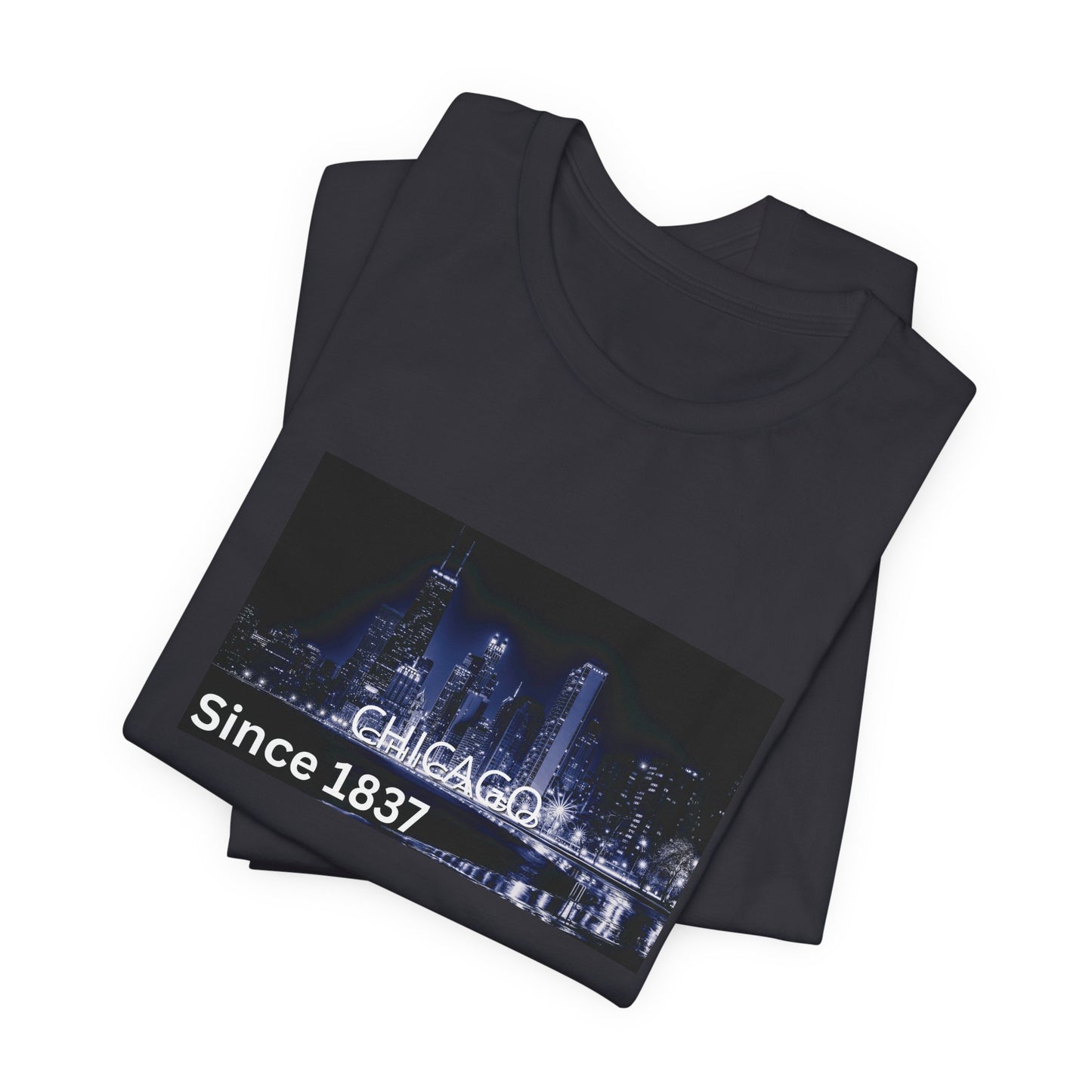 Chicago Skyline T-Shirt — "CHICAGO Since 1837" Nightscape Tee