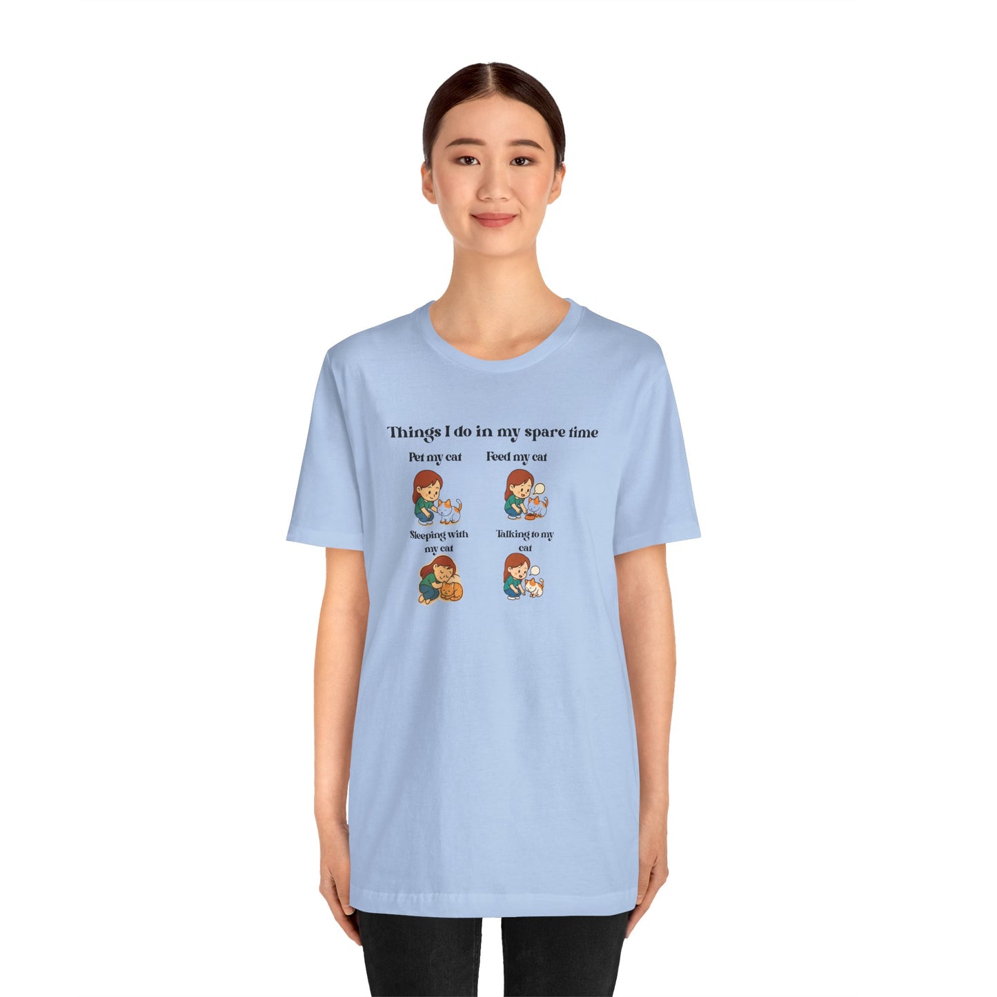 Cat Lover T-Shirt - "Things I Do In My Spare Time" Cute Cat Activities Tee