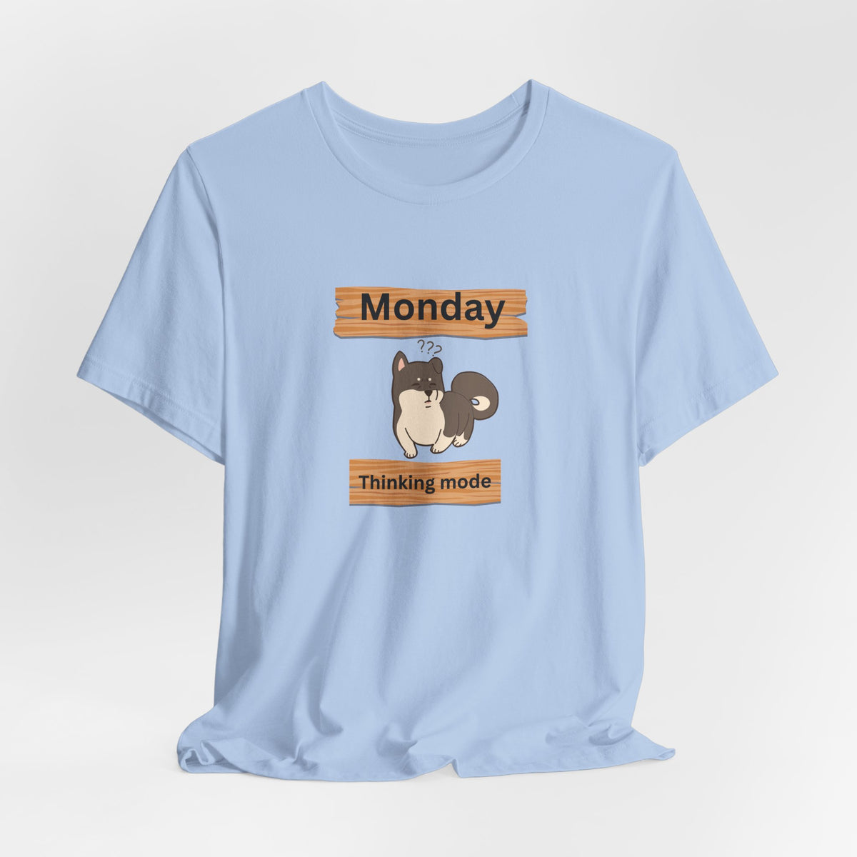 Monday Thinking Mode T-Shirt — Cute Shiba Inu Graphic Tee