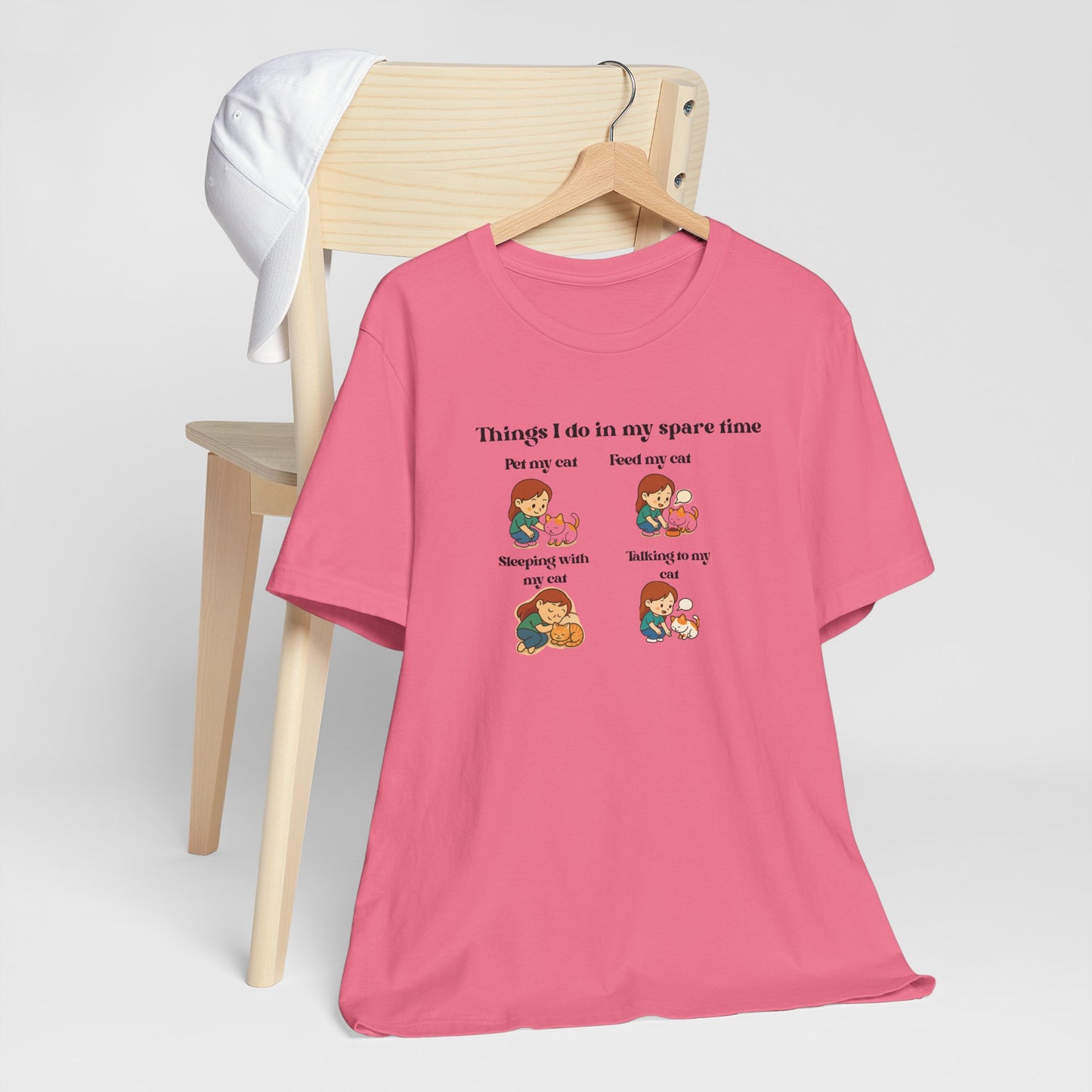 Cat Lover T-Shirt - "Things I Do In My Spare Time" Cute Cat Activities Tee