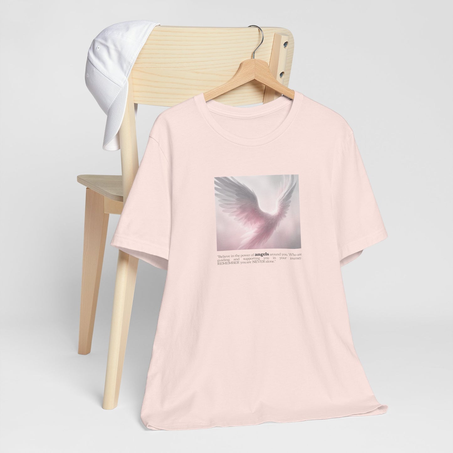 Angel Wings Tee – Soft Pink Guardian Angel Graphic T-Shirt