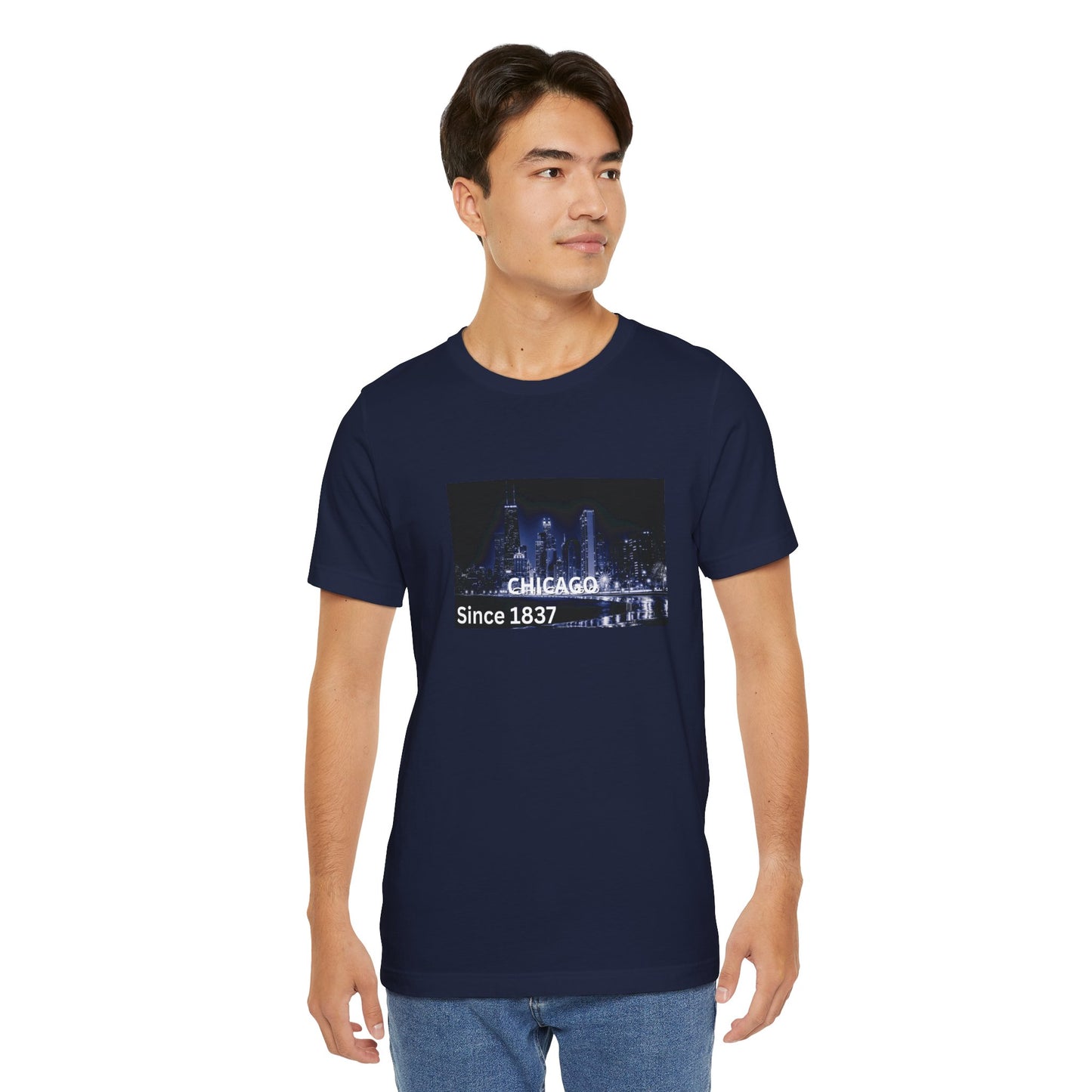 Chicago Skyline T-Shirt — "CHICAGO Since 1837" Nightscape Tee