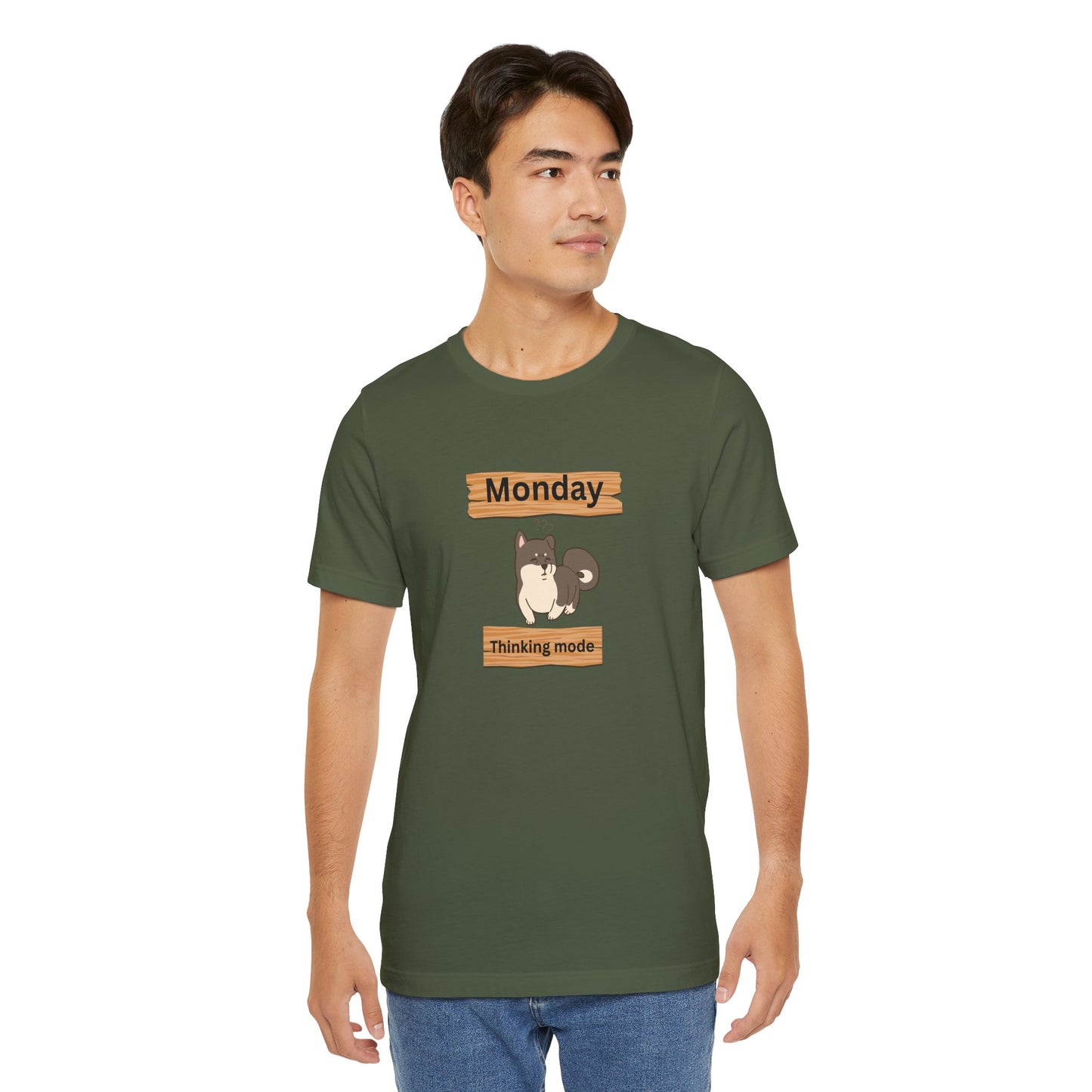 Monday Thinking Mode T-Shirt — Cute Shiba Inu Graphic Tee