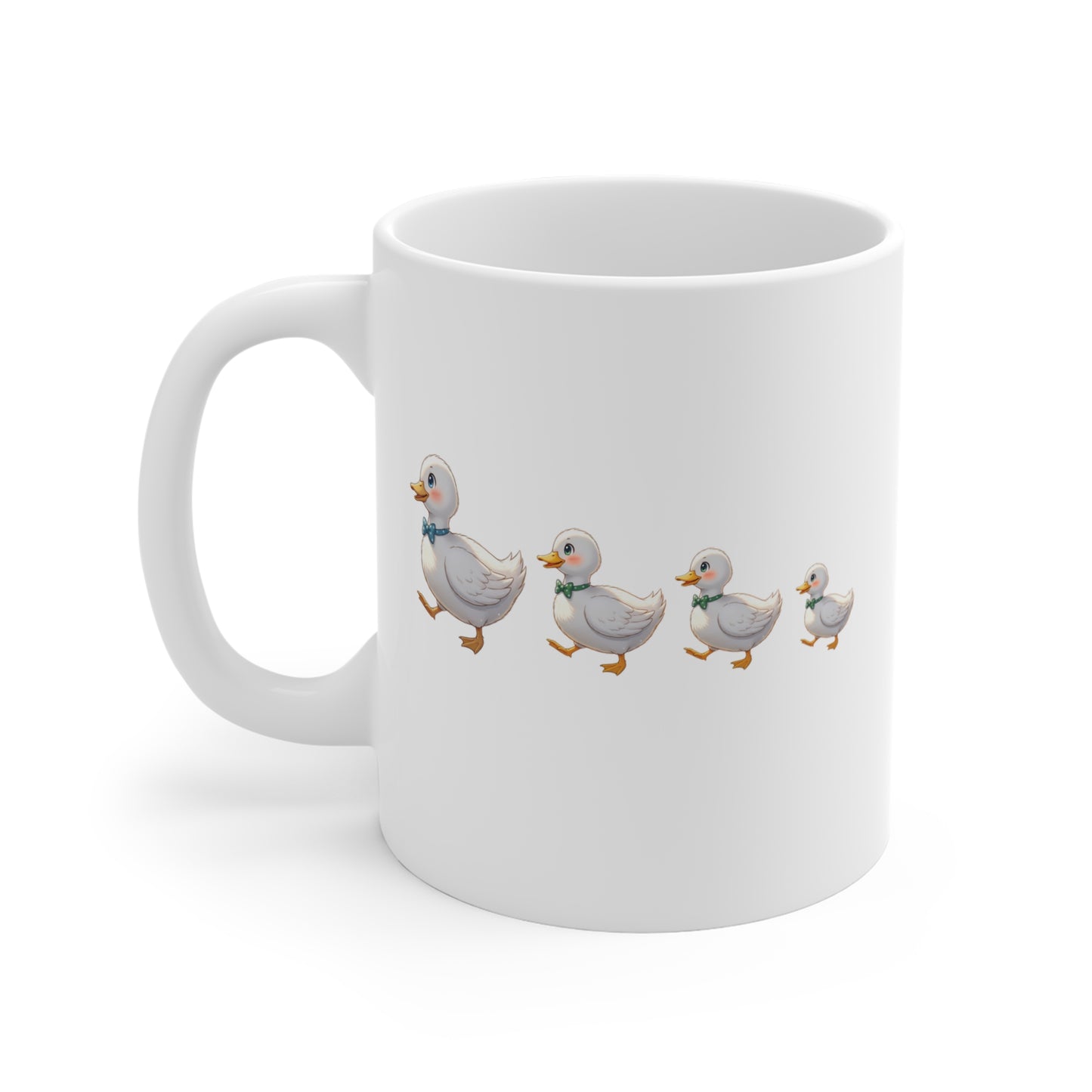 Duck Family 11oz Ceramic Mug — Cute Mom and Ducklings Coffee Cup