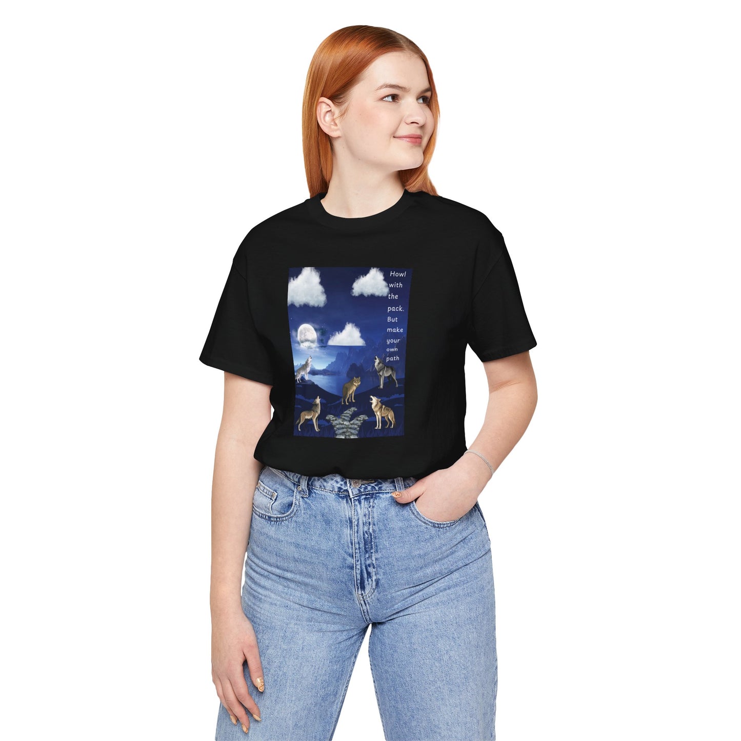 Wolf Moon Graphic Tee — "Pack Makes a House a Home"