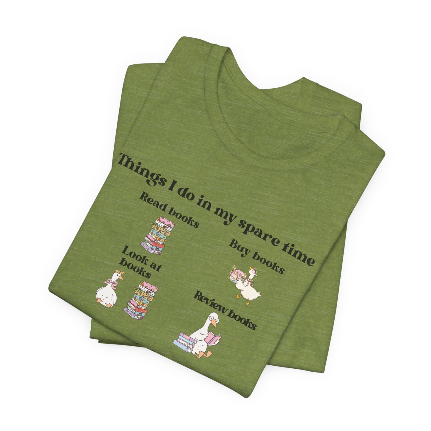 Book Lover T‑Shirt — "Things I Do in My Spare Time" Illustrated Reading Checklist