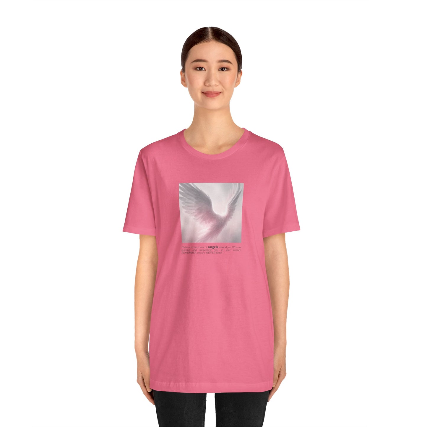 Angel Wings Tee – Soft Pink Guardian Angel Graphic T-Shirt