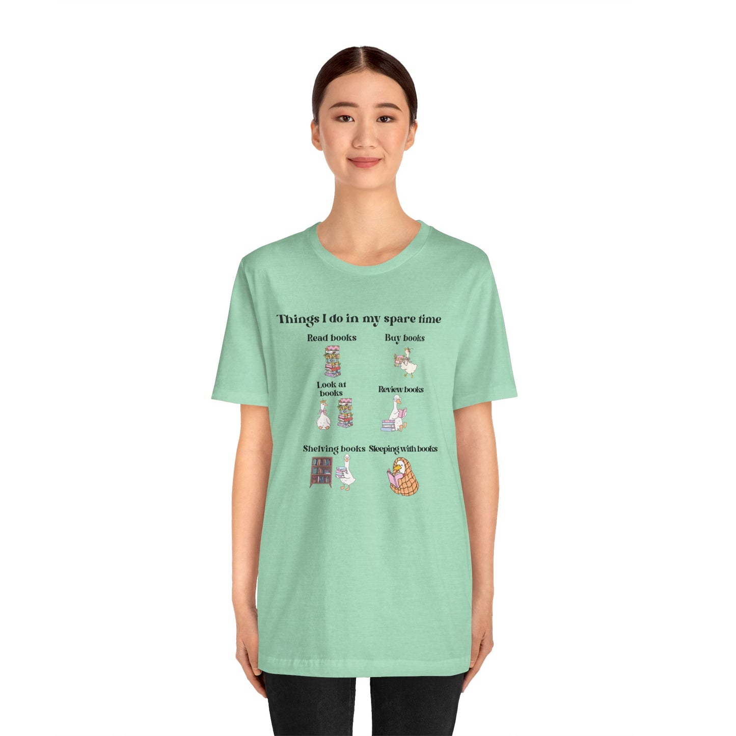 Book Lover T‑Shirt — "Things I Do in My Spare Time" Illustrated Reading Checklist