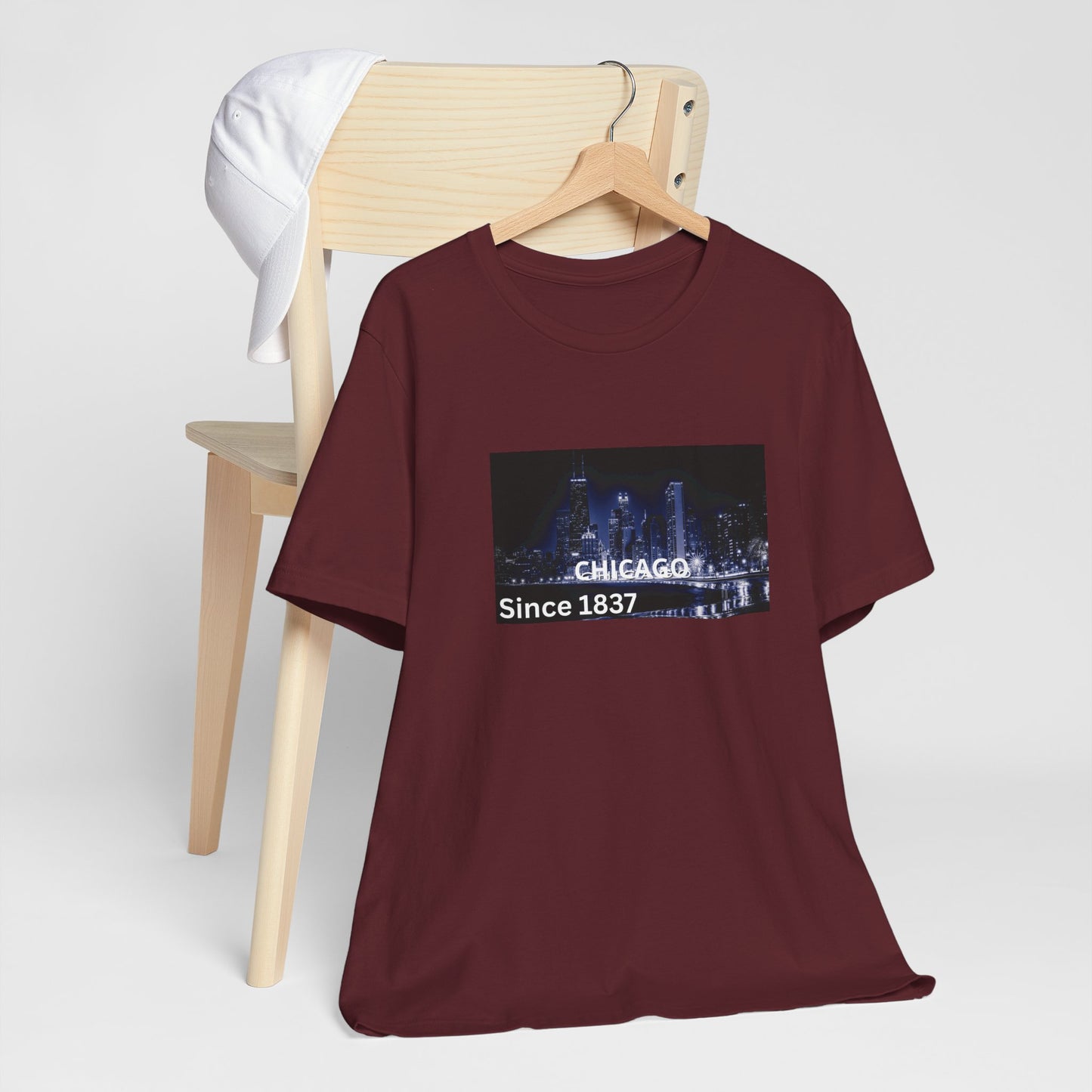 Chicago Skyline T-Shirt — "CHICAGO Since 1837" Nightscape Tee