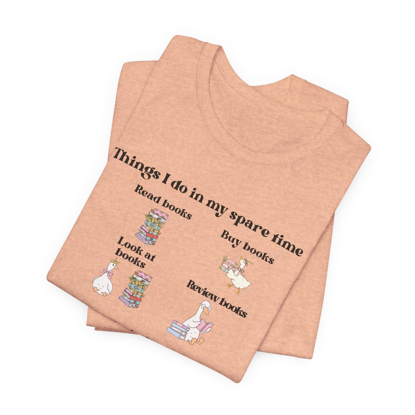Book Lover T‑Shirt — "Things I Do in My Spare Time" Illustrated Reading Checklist