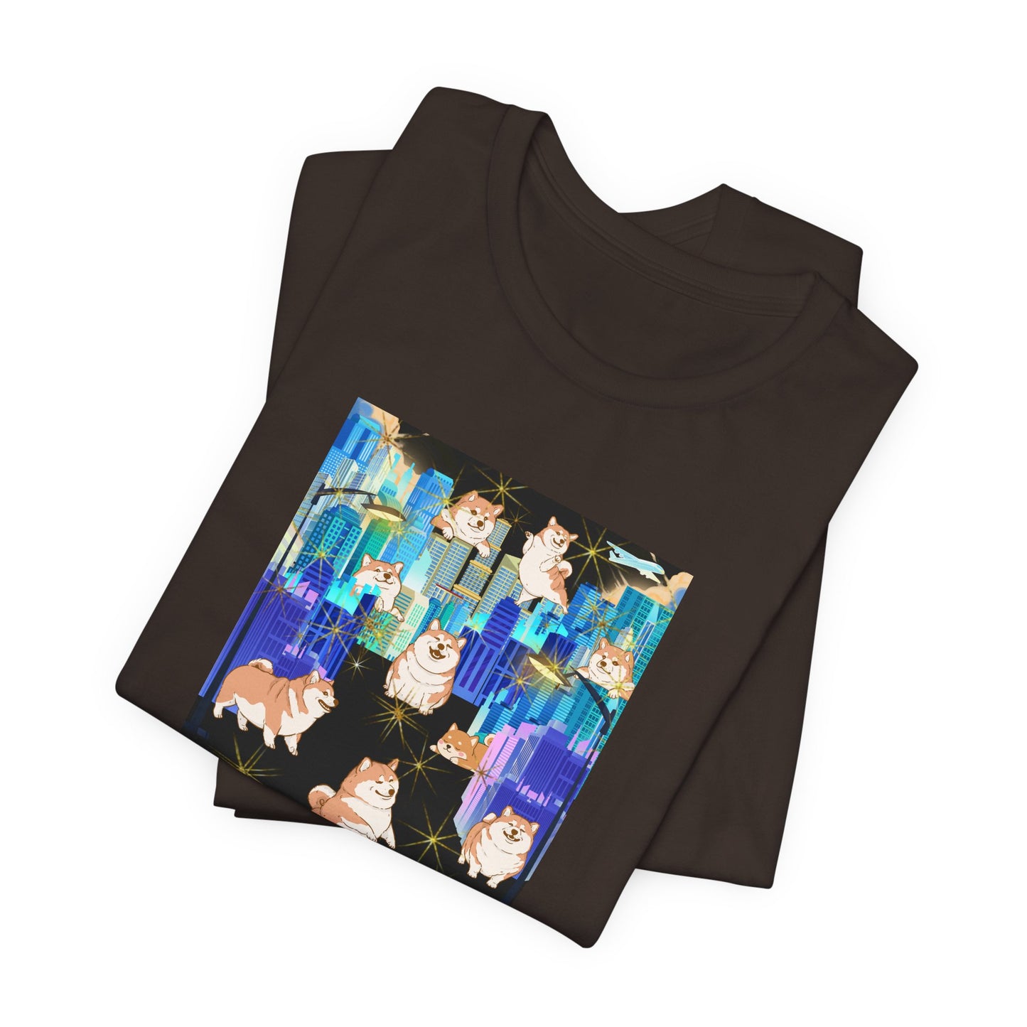 Shiba Inu Cityscape T‑Shirt — One‑of‑a‑Kind Cute Shiba Tee