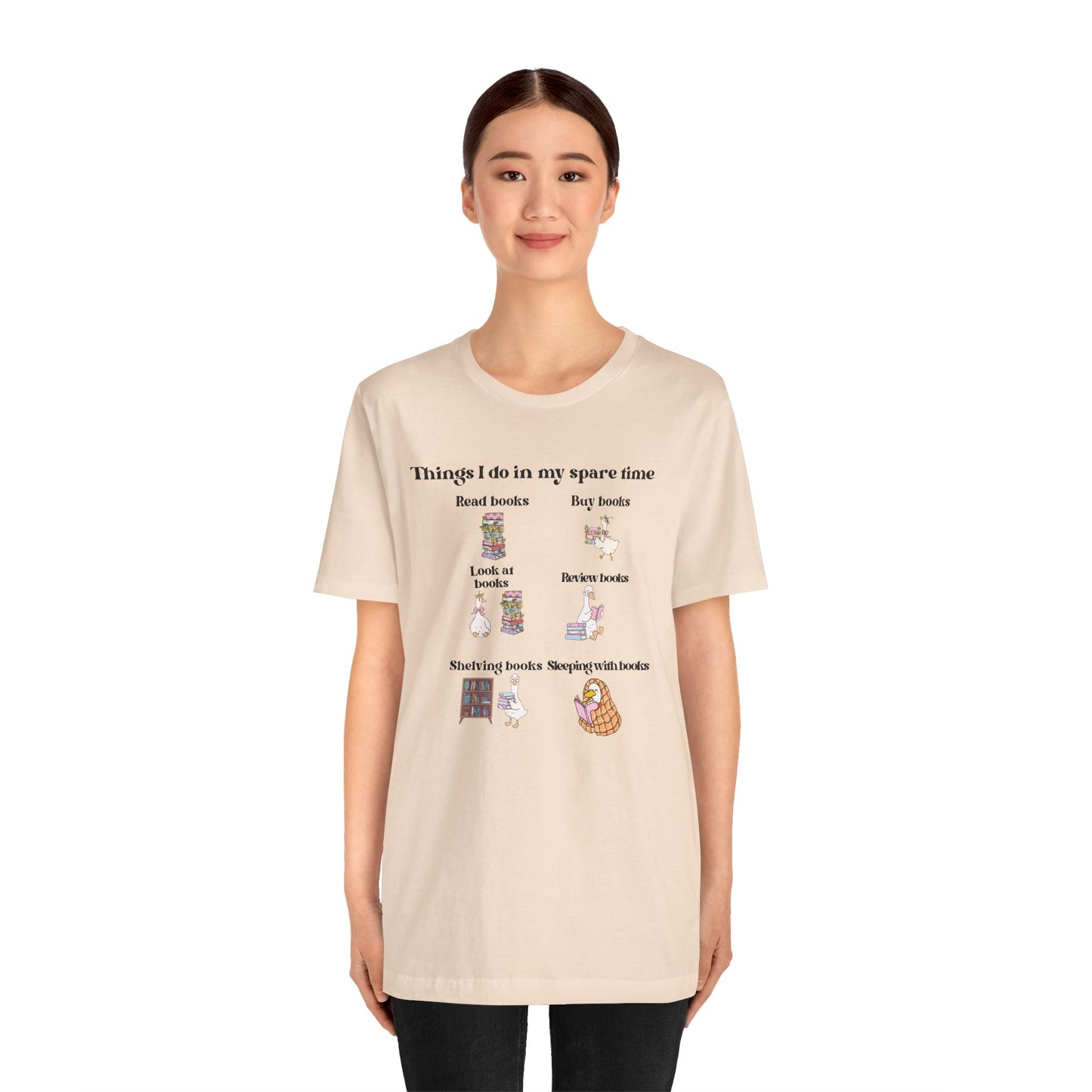 Book Lover T‑Shirt — "Things I Do in My Spare Time" Illustrated Reading Checklist