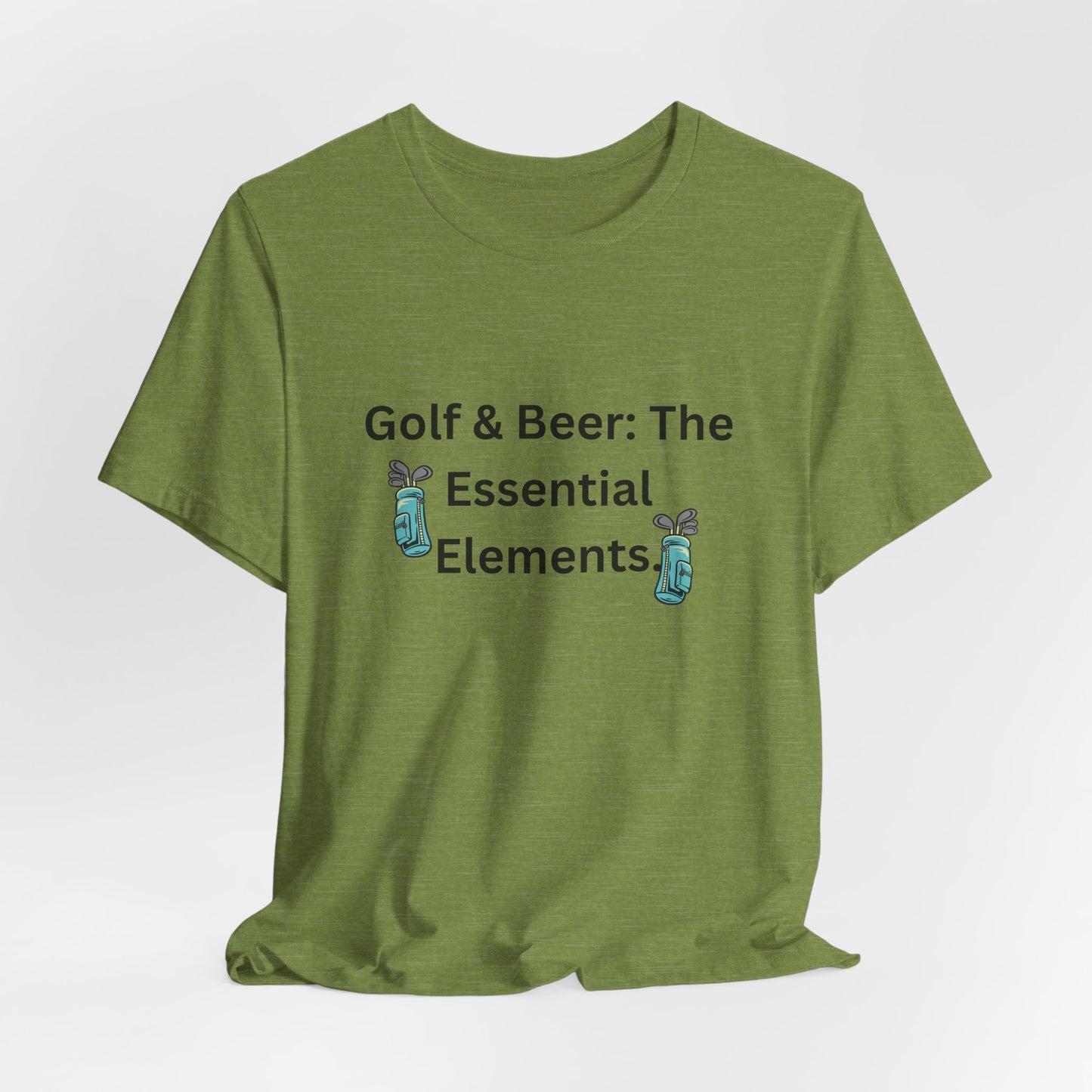 Golf & Beer T-Shirt — "Golf & Beer: The Essential Elements" Casual Graphic Tee for Golfers