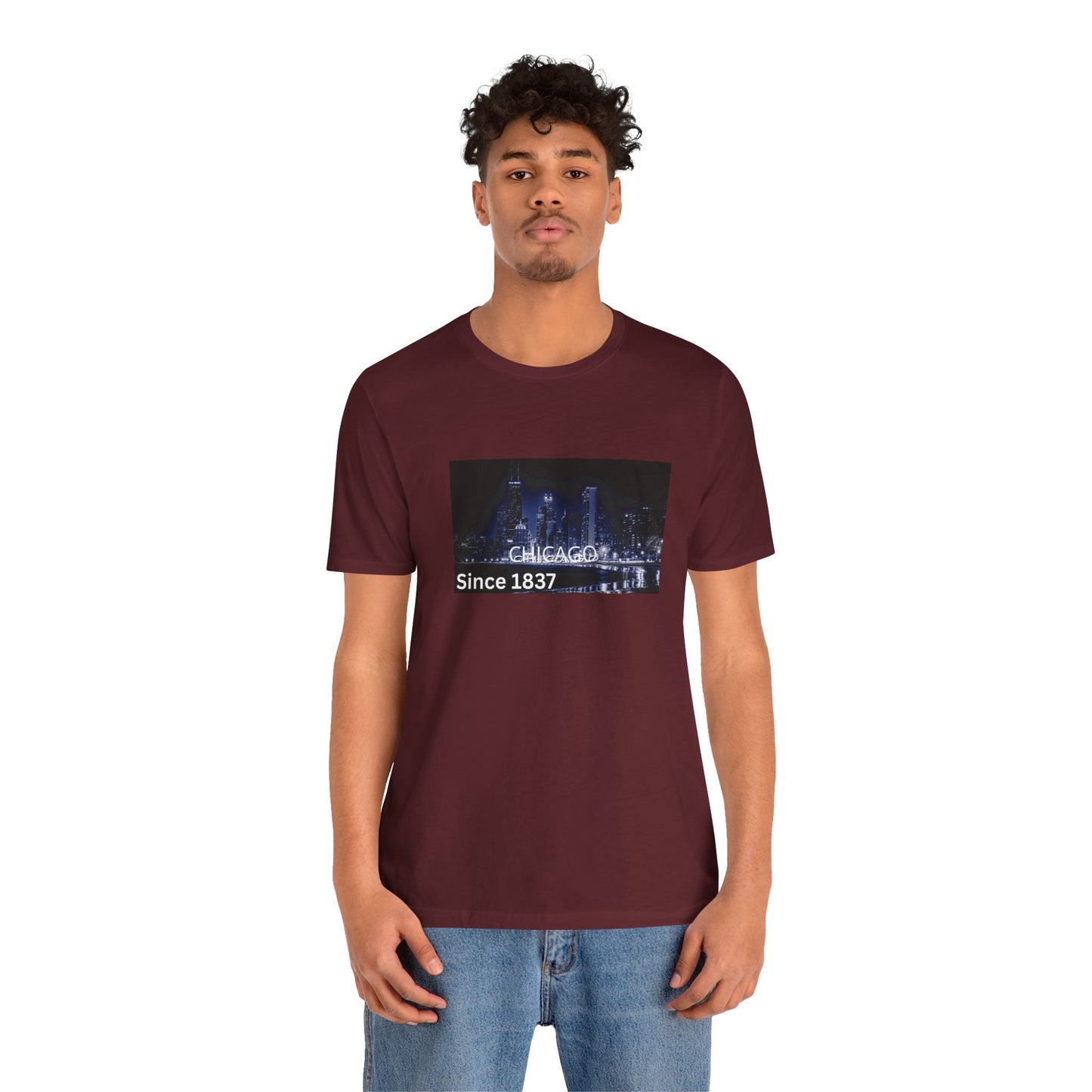 Chicago Skyline T-Shirt — "CHICAGO Since 1837" Nightscape Tee