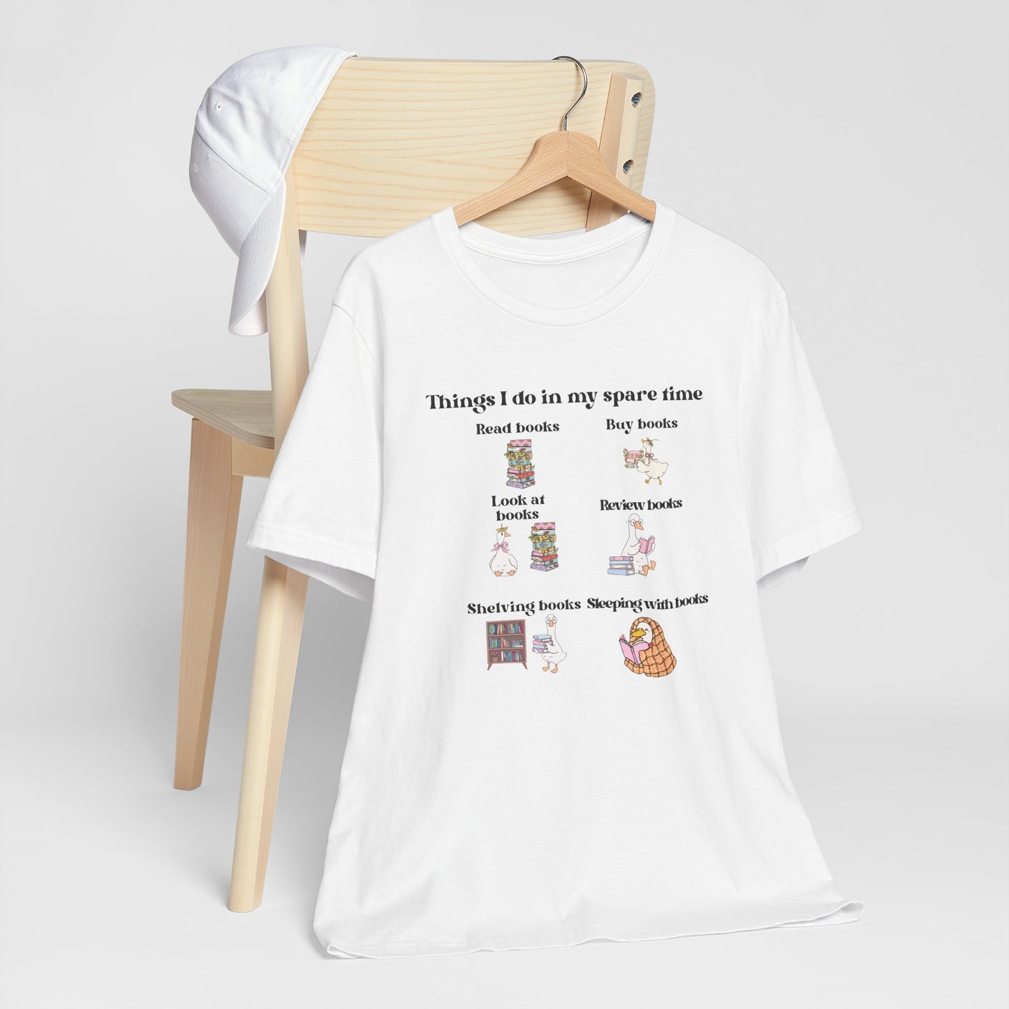 Book Lover T‑Shirt — "Things I Do in My Spare Time" Illustrated Reading Checklist