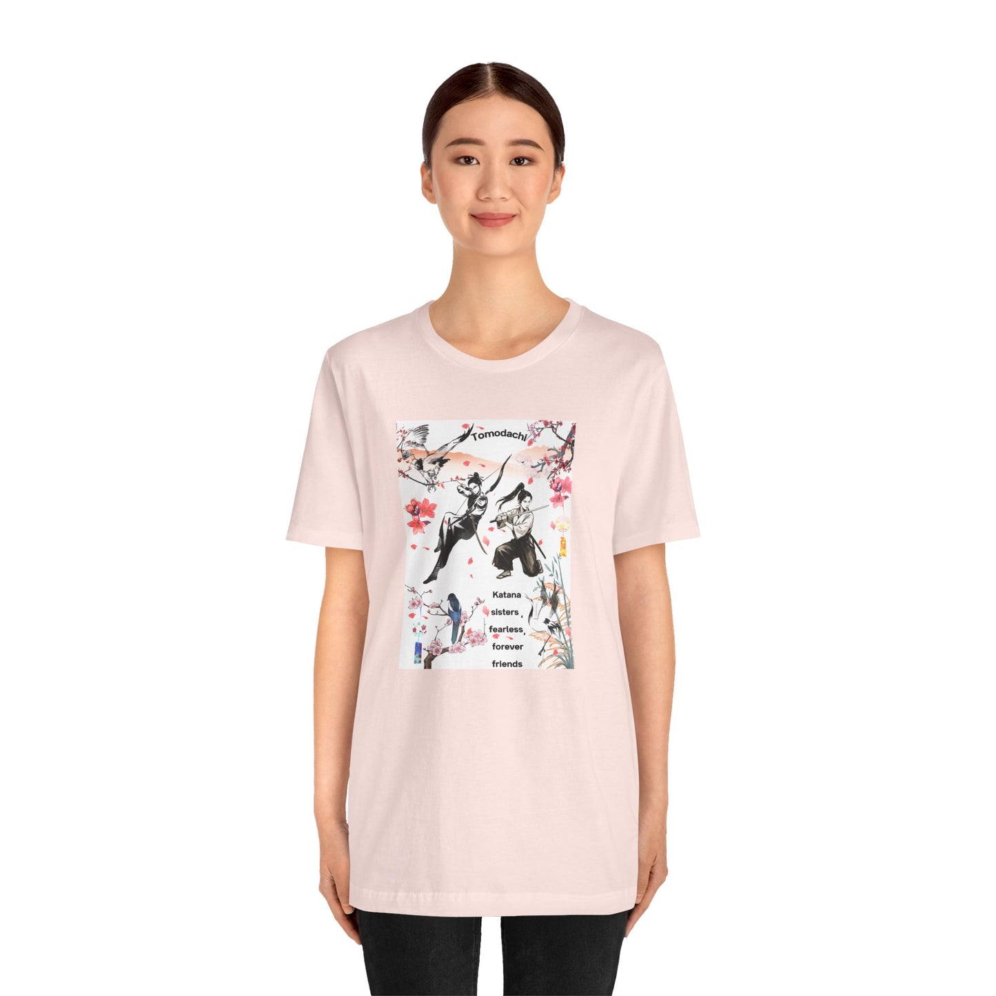 Samurai Cherry Blossom Tee — Katana Warriors Floral Graphic Shirt