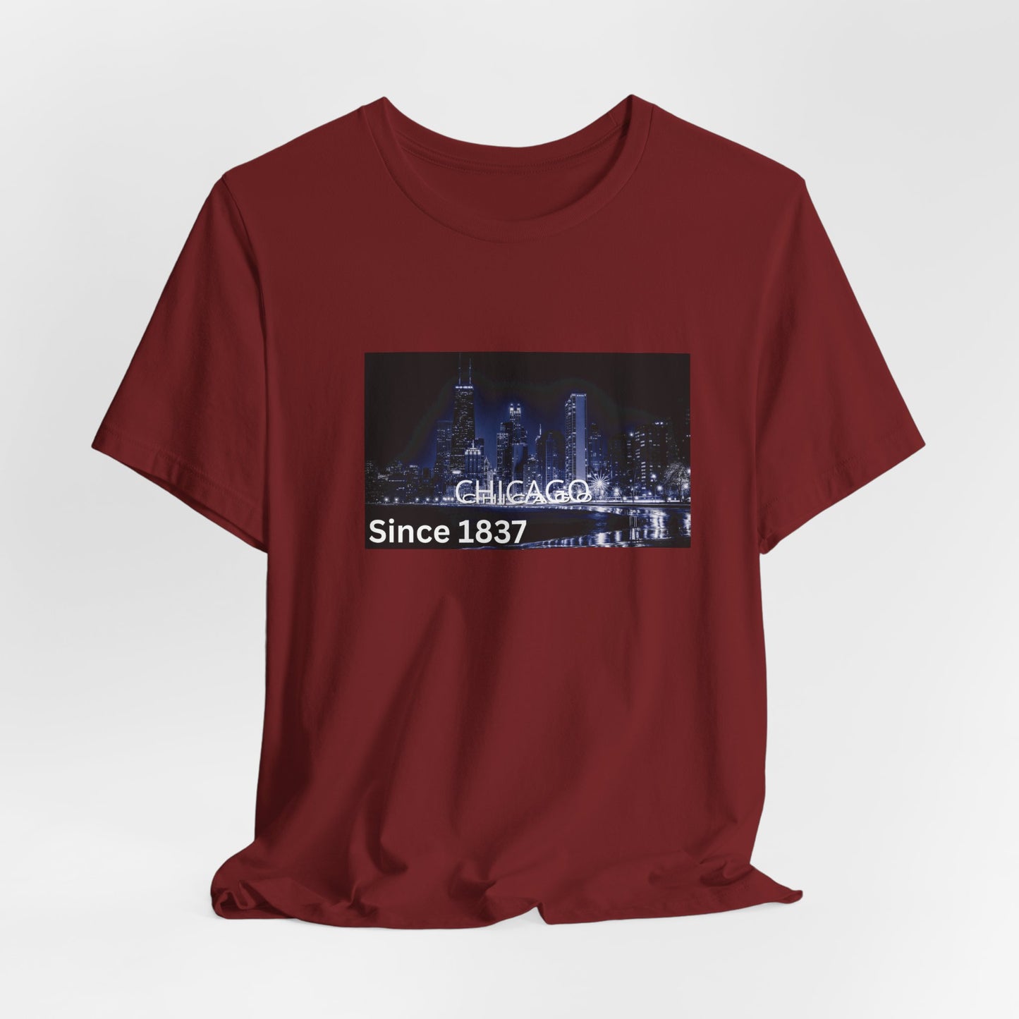 Chicago Skyline T-Shirt — "CHICAGO Since 1837" Nightscape Tee