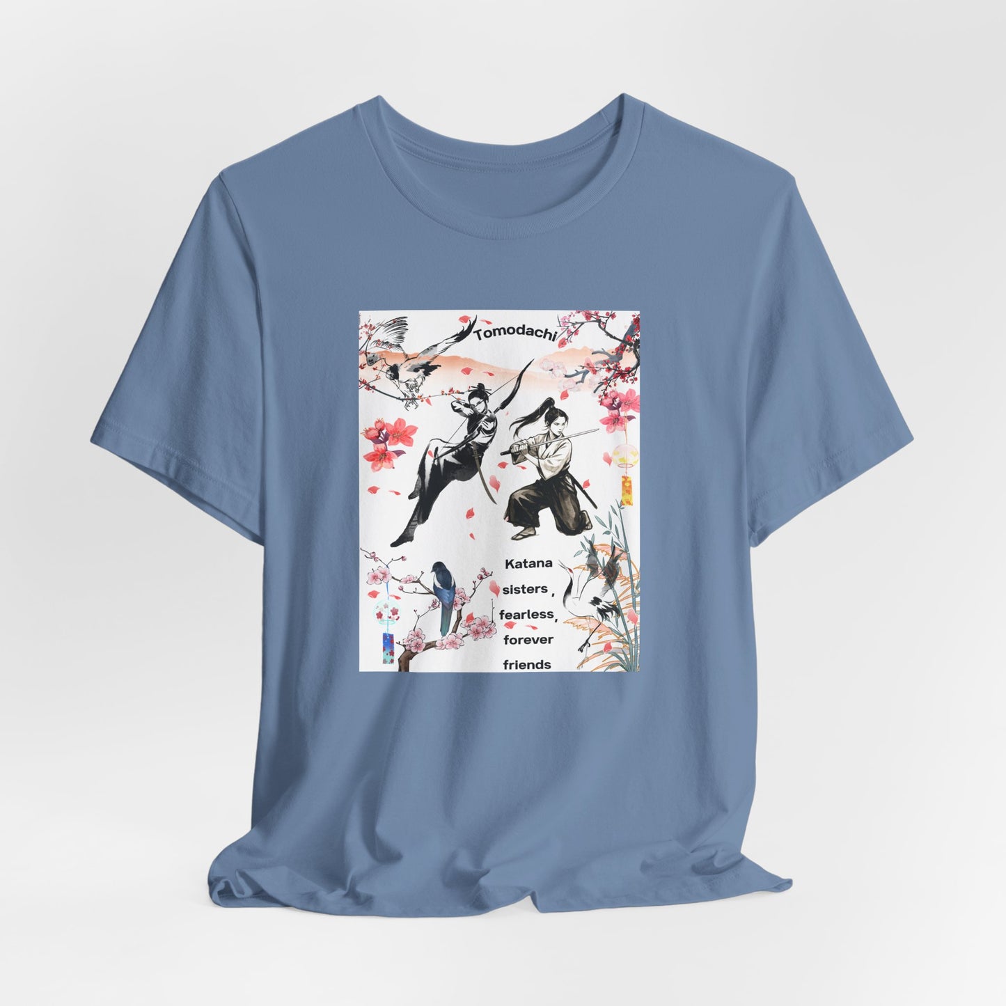 Samurai Cherry Blossom Tee — Katana Warriors Floral Graphic Shirt