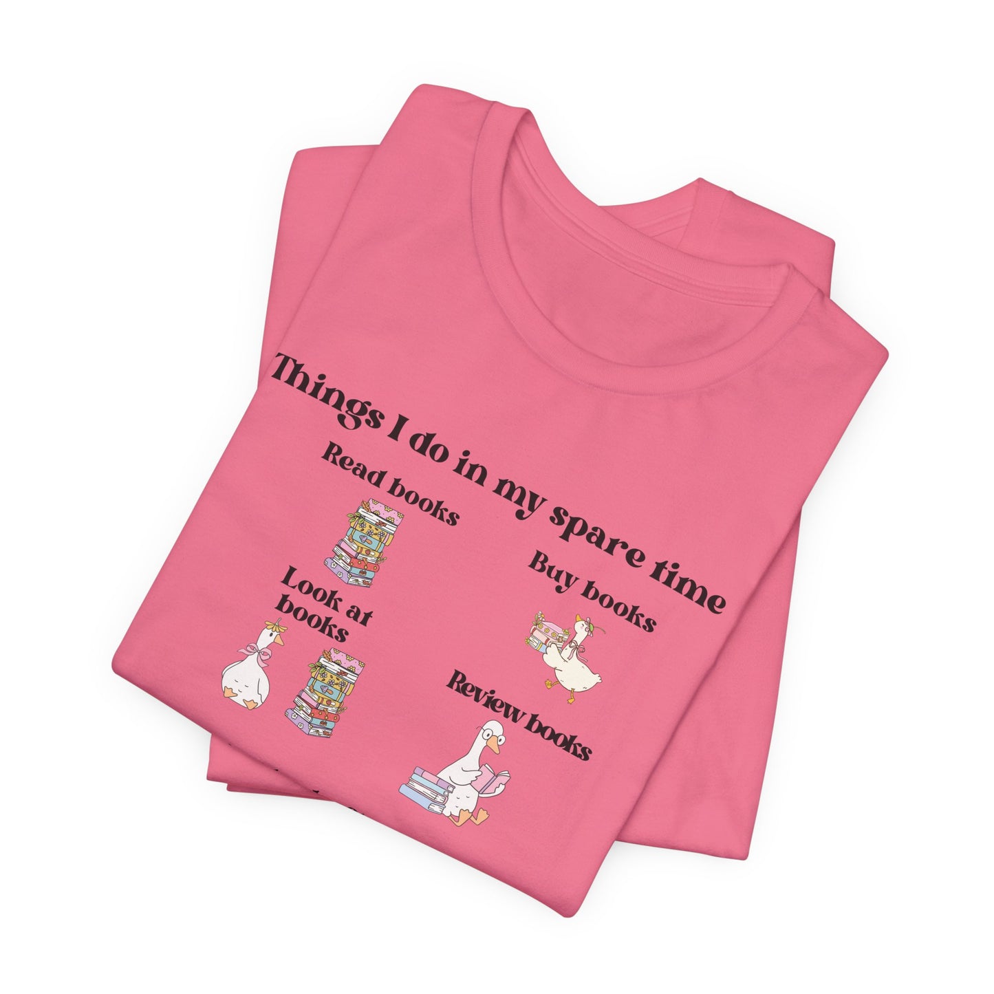 Book Lover T‑Shirt — "Things I Do in My Spare Time" Illustrated Reading Checklist